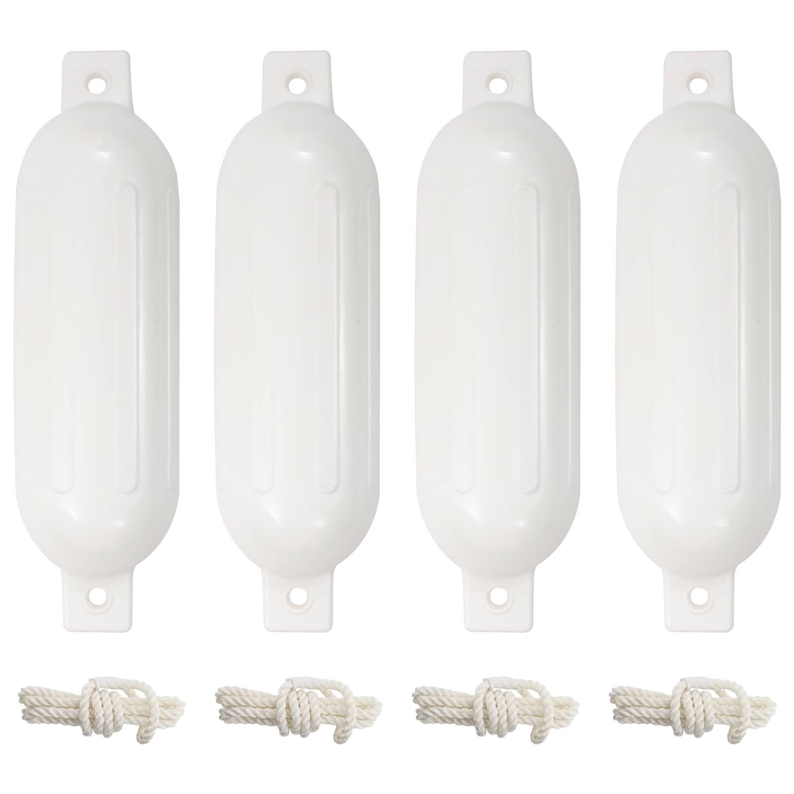 vidaXL Motorboot Bootsfender 4 Stk. Weiß Ø 14x50 cm PVC, (4-St)