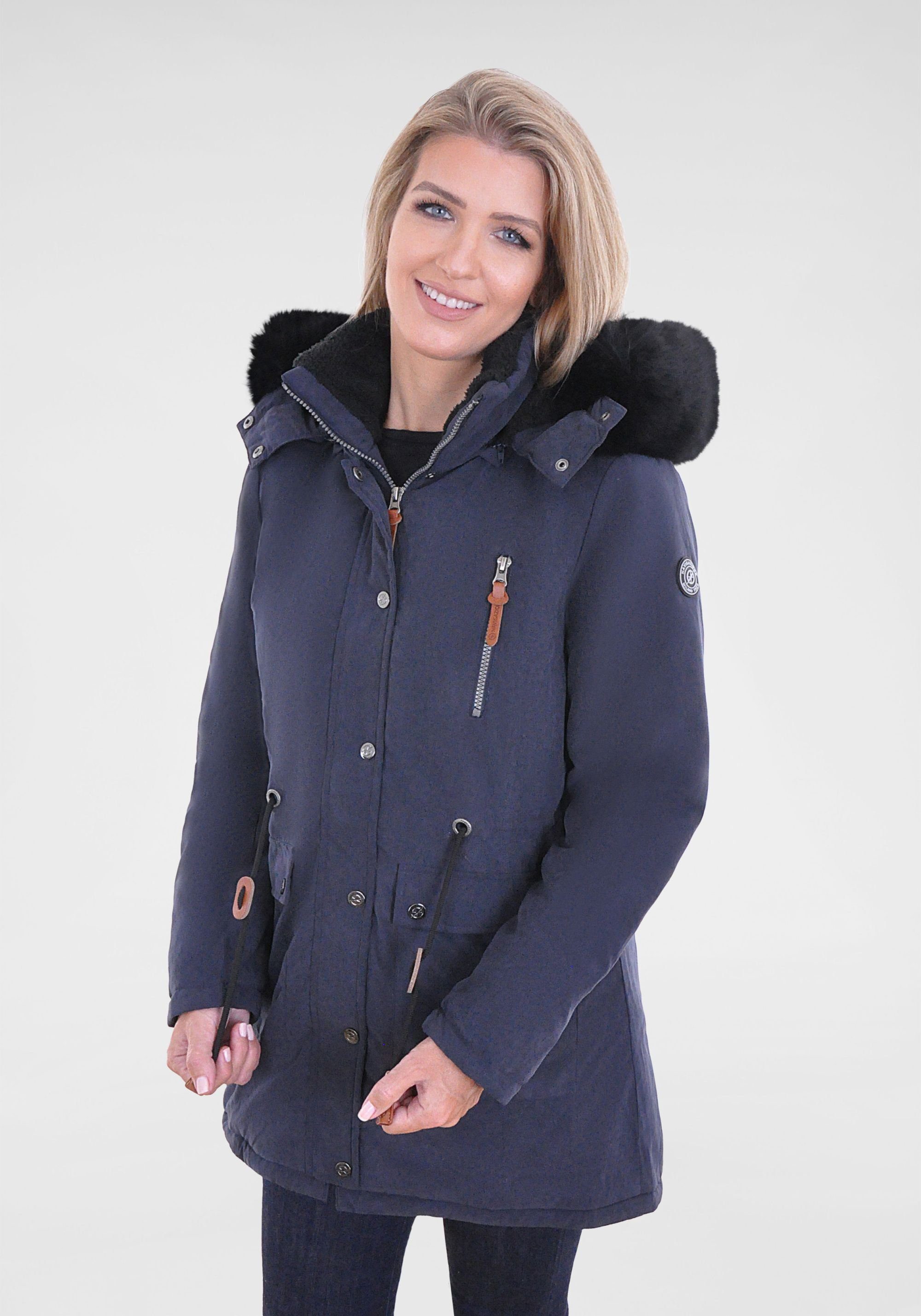 NAVIGAZIONE Parka mit abnehmbarer Kapuze navy