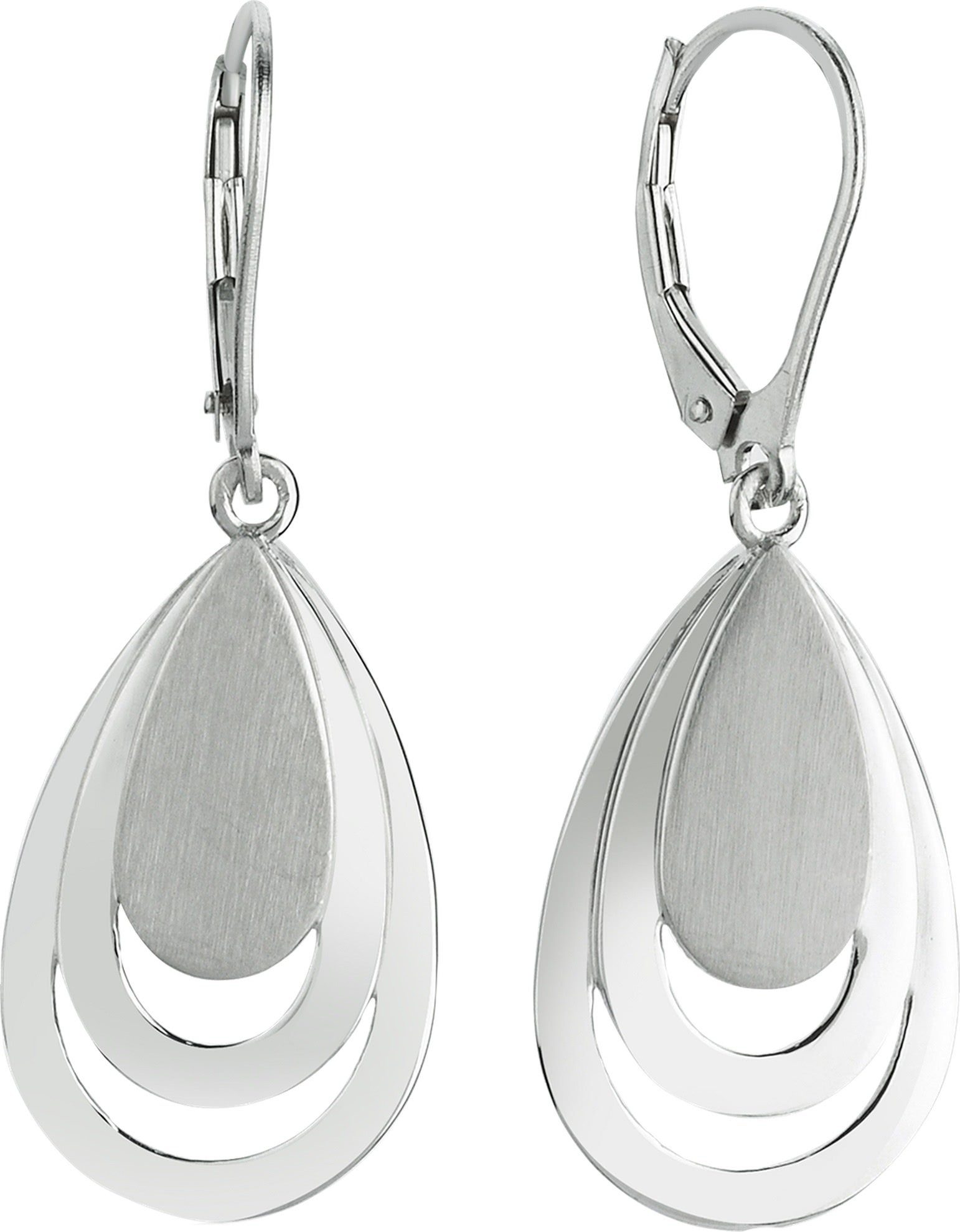 Balia Paar Ohrhänger Balia Damen Ohrringe matt und poliert (Ohrhänger), Damen Ohrhänger Tropfen aus 925 Sterling Silber, Farbe: silber