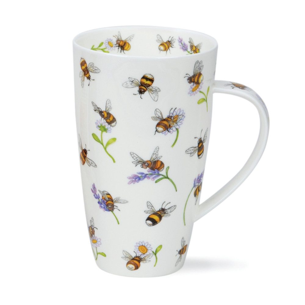 Dunoon Tasse Little Buzzers Bienen Hummeln Jumbobecher Henley 0,6 L Fine Bone China, 1-tlg.
