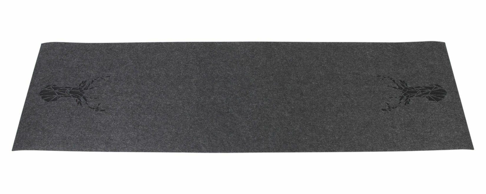 Dekoleidenschaft Tischläufer "Platzhirsch" aus Filz, grau, mit schwarzem Hi günstig online kaufen