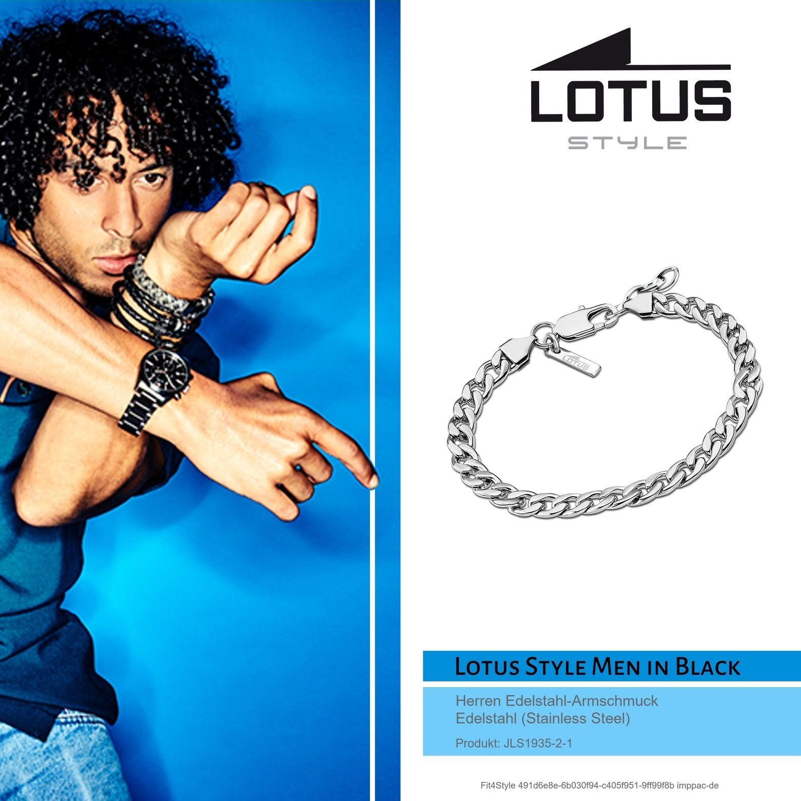 Edelstahlarmband LS1935-2/1 Steel) Lotus Herren LOTUS für (Stainless Armbänder silber (Armband), Style Armband Edelstahl Style