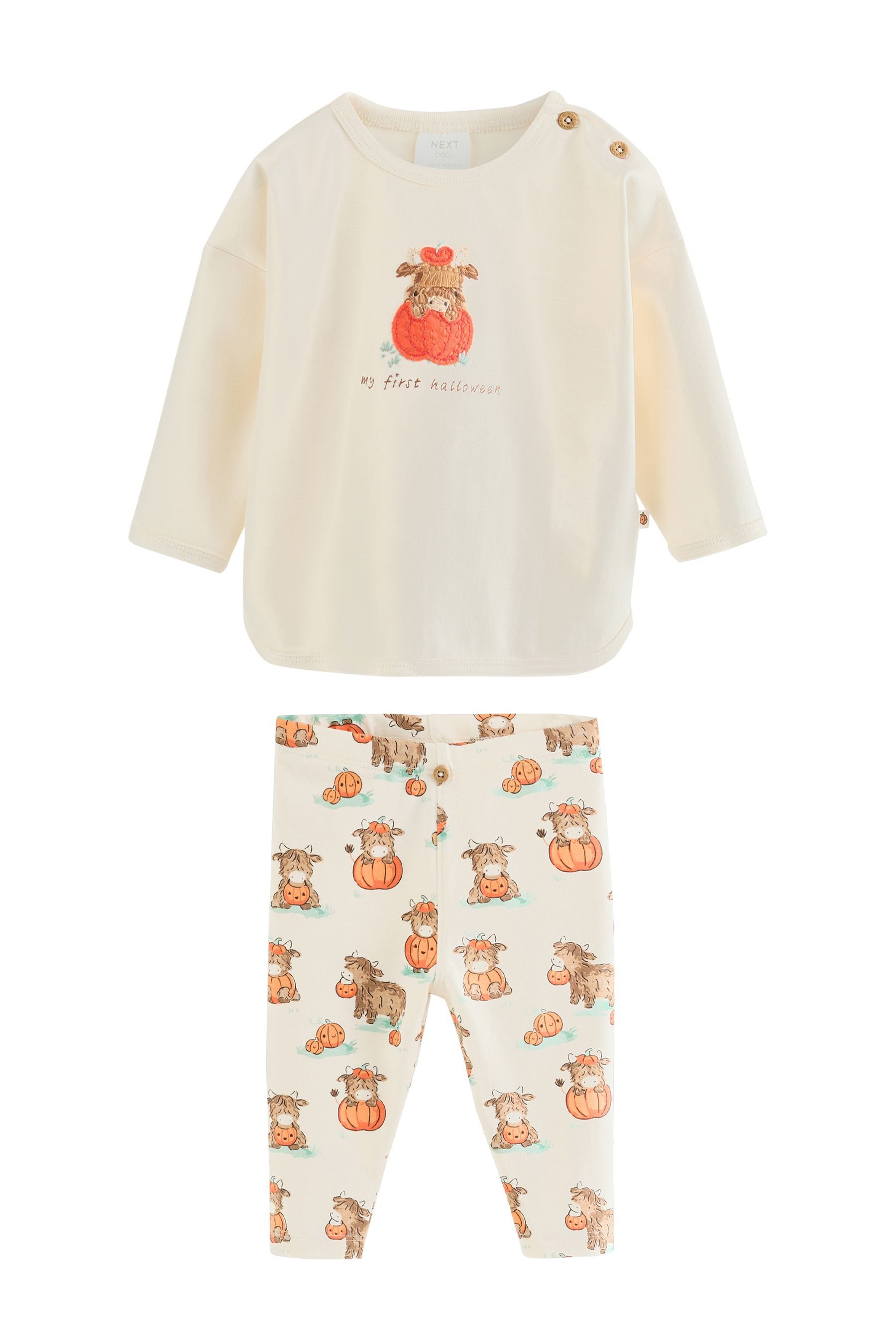 Next Langarmshirt & Leggings Baby Oberteil und Leggings, My First Halloween (2-tlg)