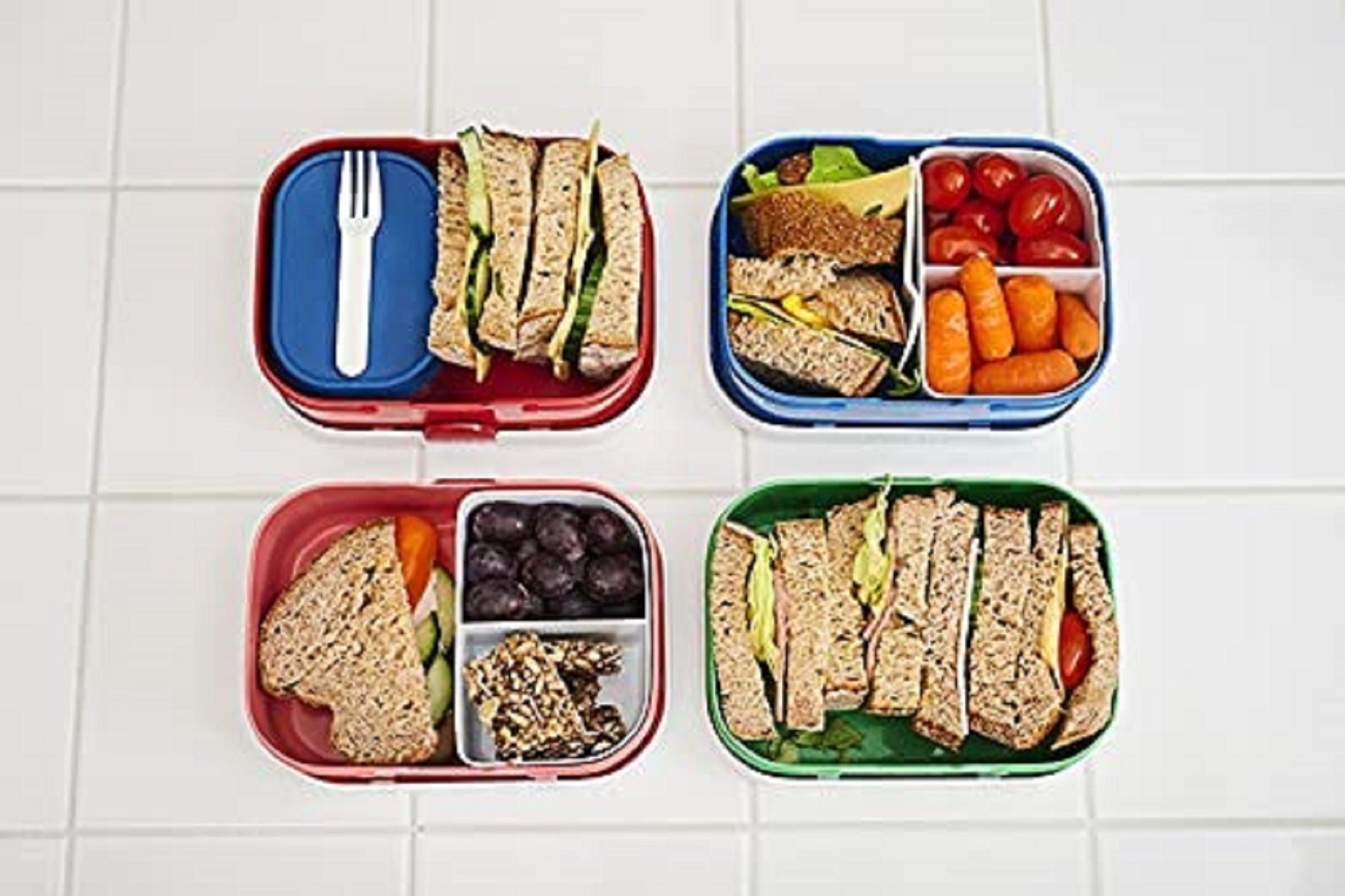 Mepal Lunchbox Pausenset mit Trinkflasche und Brotdose, Bento-Einsatz, ABS, Ideal für Schule und Freizeit, spülmaschinenfest – Bild 4 von 4