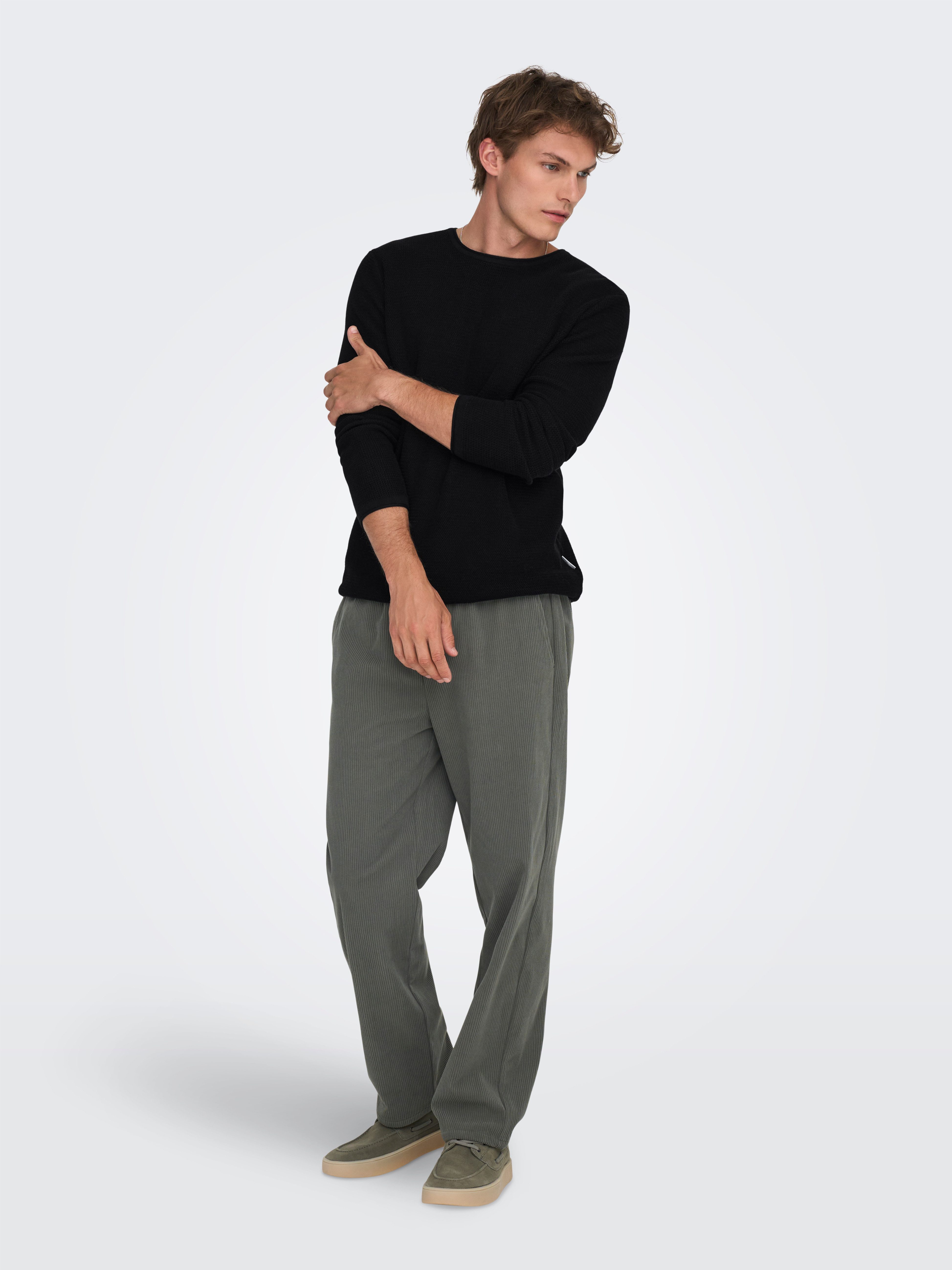 ONLY & SONS Strickpullover ONSERIC REG 12 STRUC CREW KNIT Baumwolle, regular fit