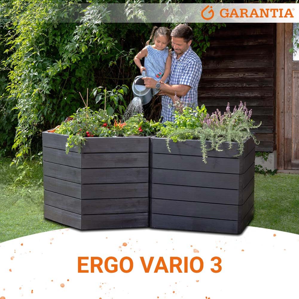 GARANTIA Hochbeet ERGO VARIO 3 Hochbeet Wood, inkl. FLORA Wassersparsystem