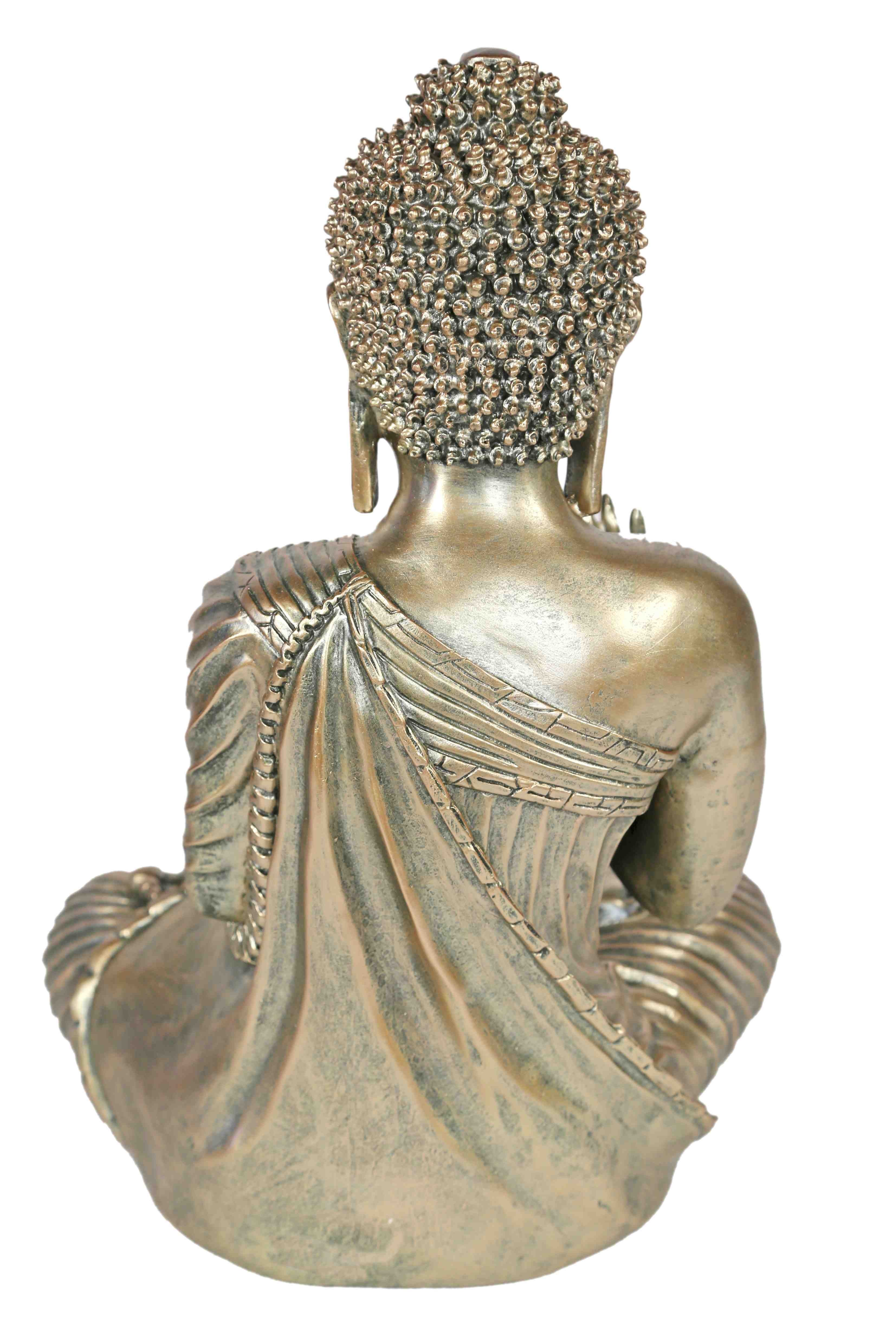Casa Buddhafigur Dekofigur, 45 H im Collection Jänig Buddha silber-gold, Buddha cm, Lotussitz, by