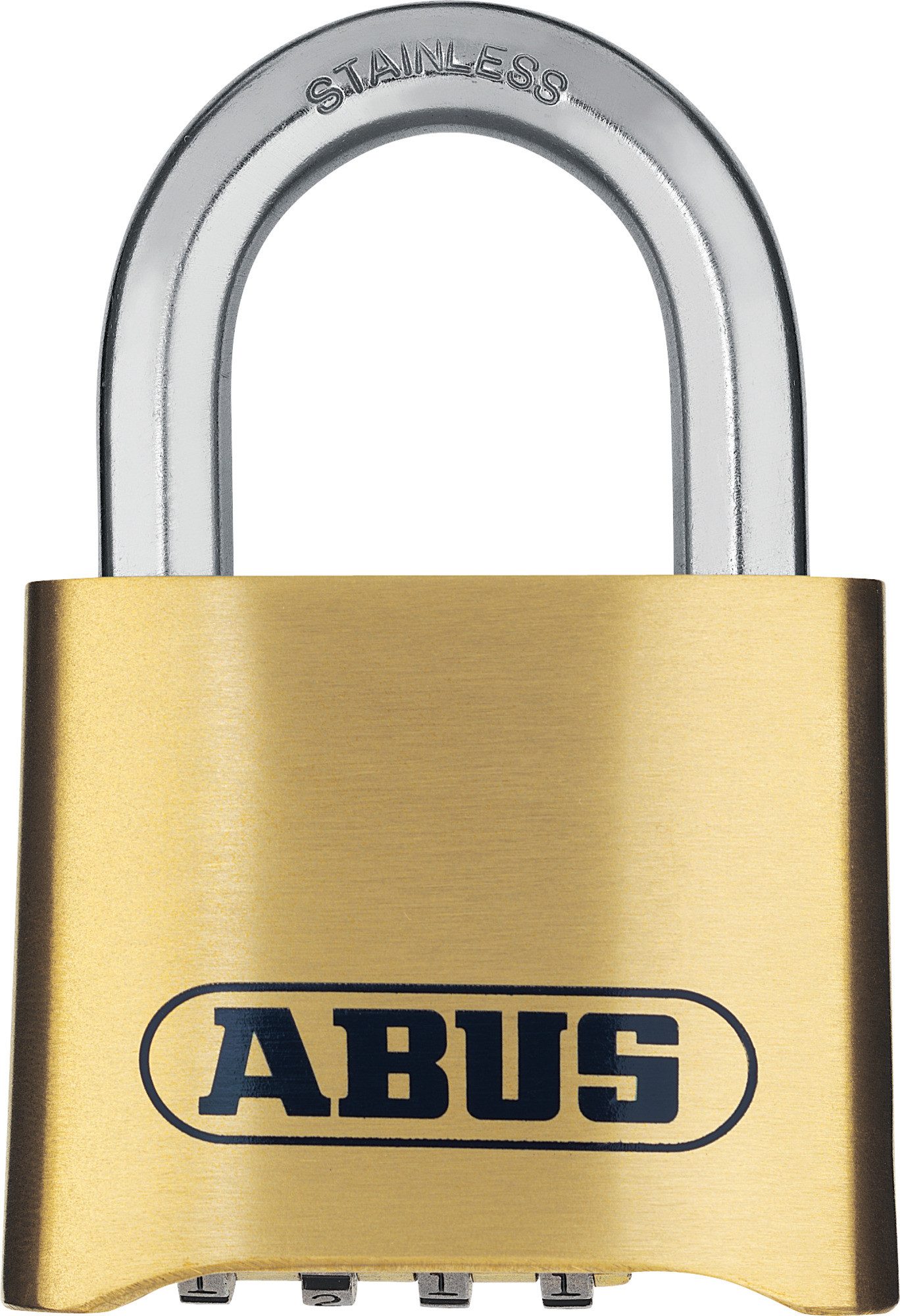 ABUS Vorhängeschloss Zahlenschloss 180IB/50 - Vorhängeschloss aus Messing, wetterfest, 4-stelliger individuell anpassbarer Zahlencode, Sicherung bei Nässe