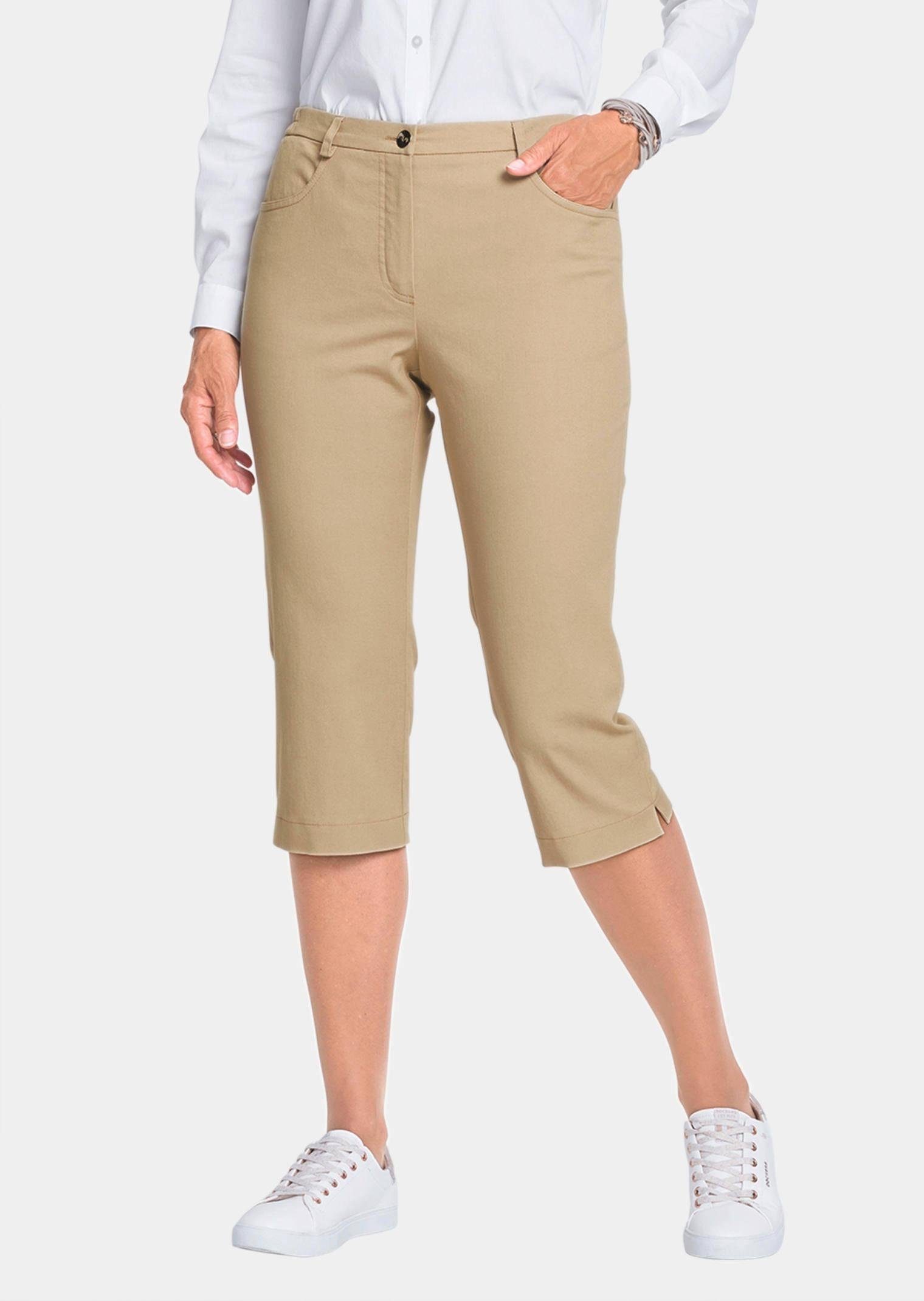 GOLDNER sand Capri-Jeanshose Sportliche 7/8-Caprijeans Carla