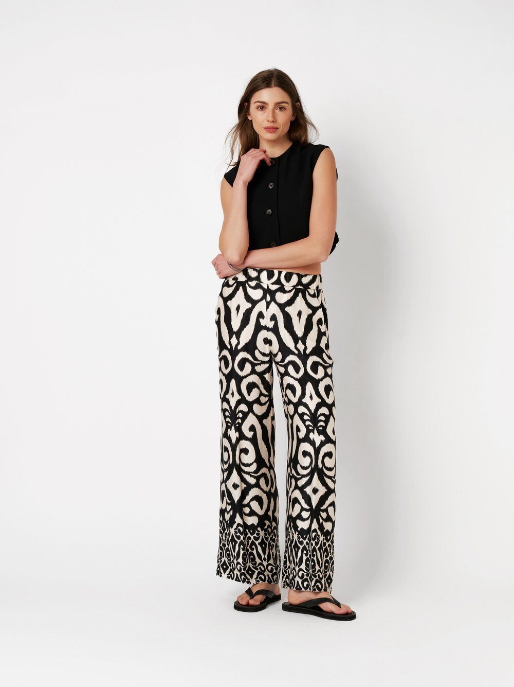 ROSNER Palazzohose Mara Wide (1-tlg) mit kunstvollem Allover-Print