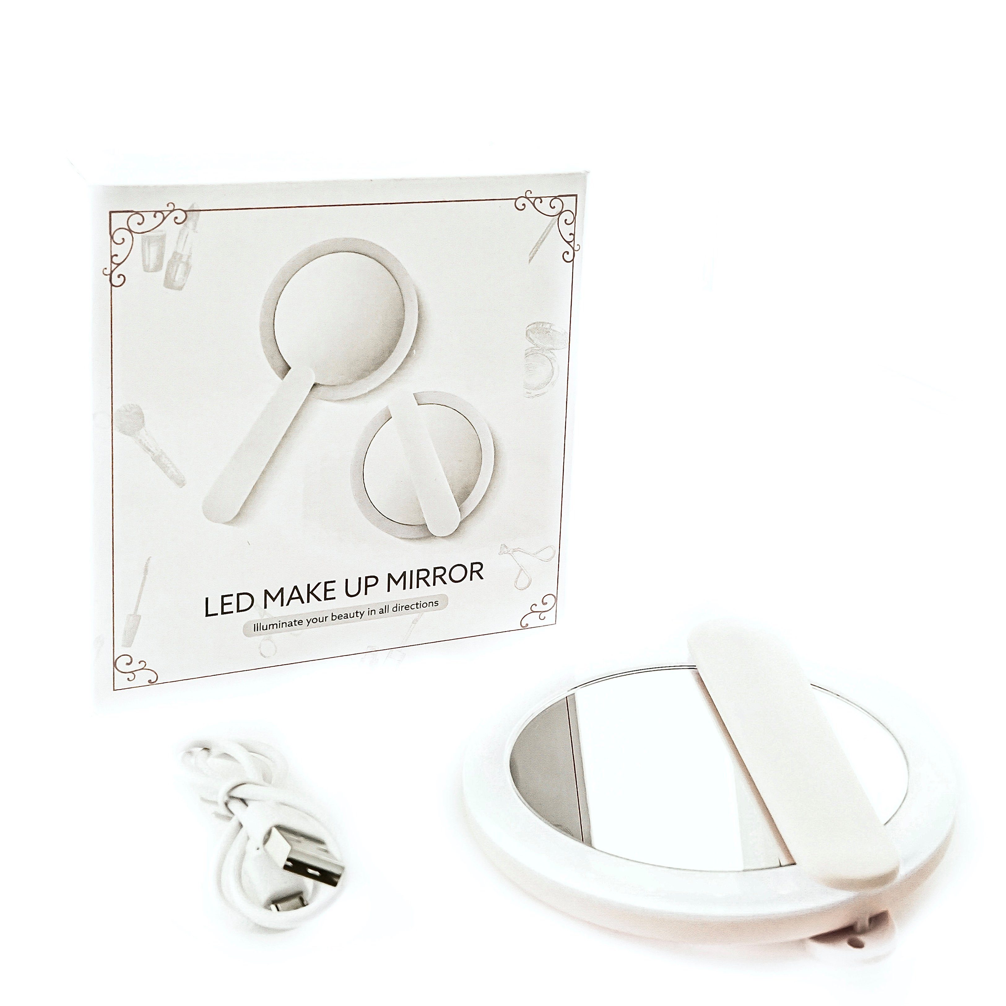 Licht Spiegel Mini Reise Spiegel Weiß cofi1453 LED-Lichtspiegel Kosmetik Make-Up Handheld LED LED mit