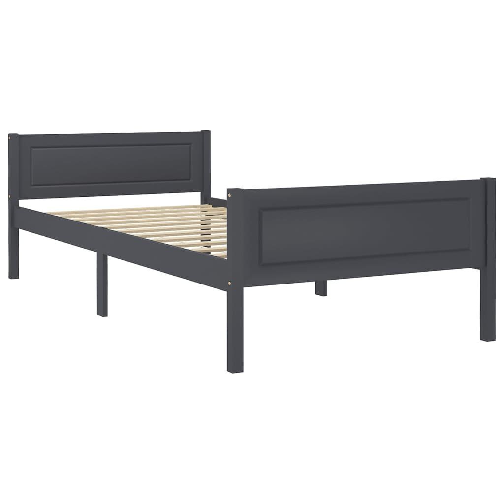 vidaXL Bett Massivholzbett Kiefer Grau 100x200 cm