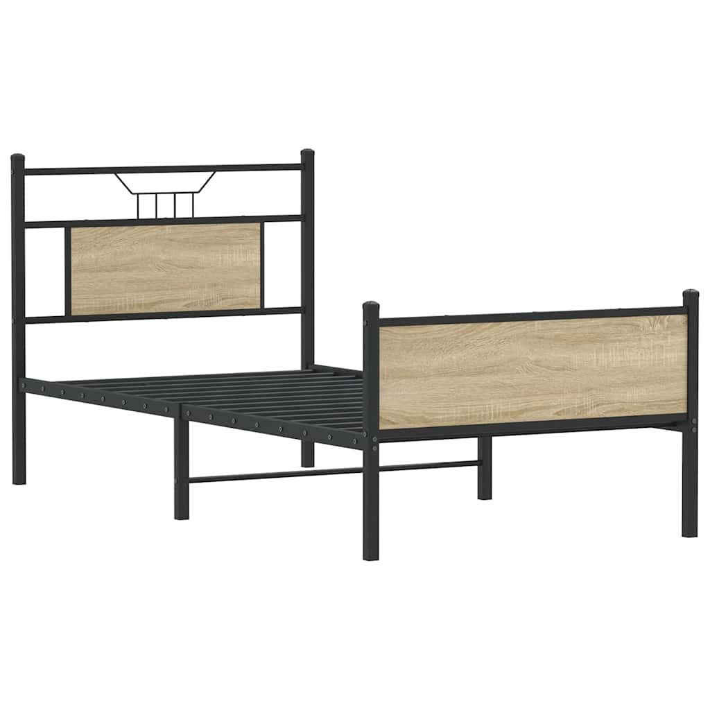 vidaXL Bett Bettgestell ohne Matratze Sonoma-Eiche günstig online kaufen