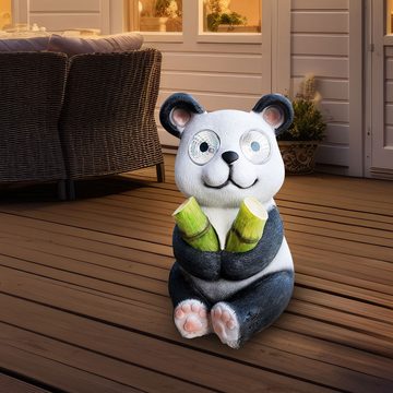 Globo LED Solarleuchte, LED-Leuchtmittel fest verbaut, Kaltweiß, Warmweiß, LED Solarleuchte Panda Außenlampe Gartendeko Bär Balkon Gartenlampe 2x