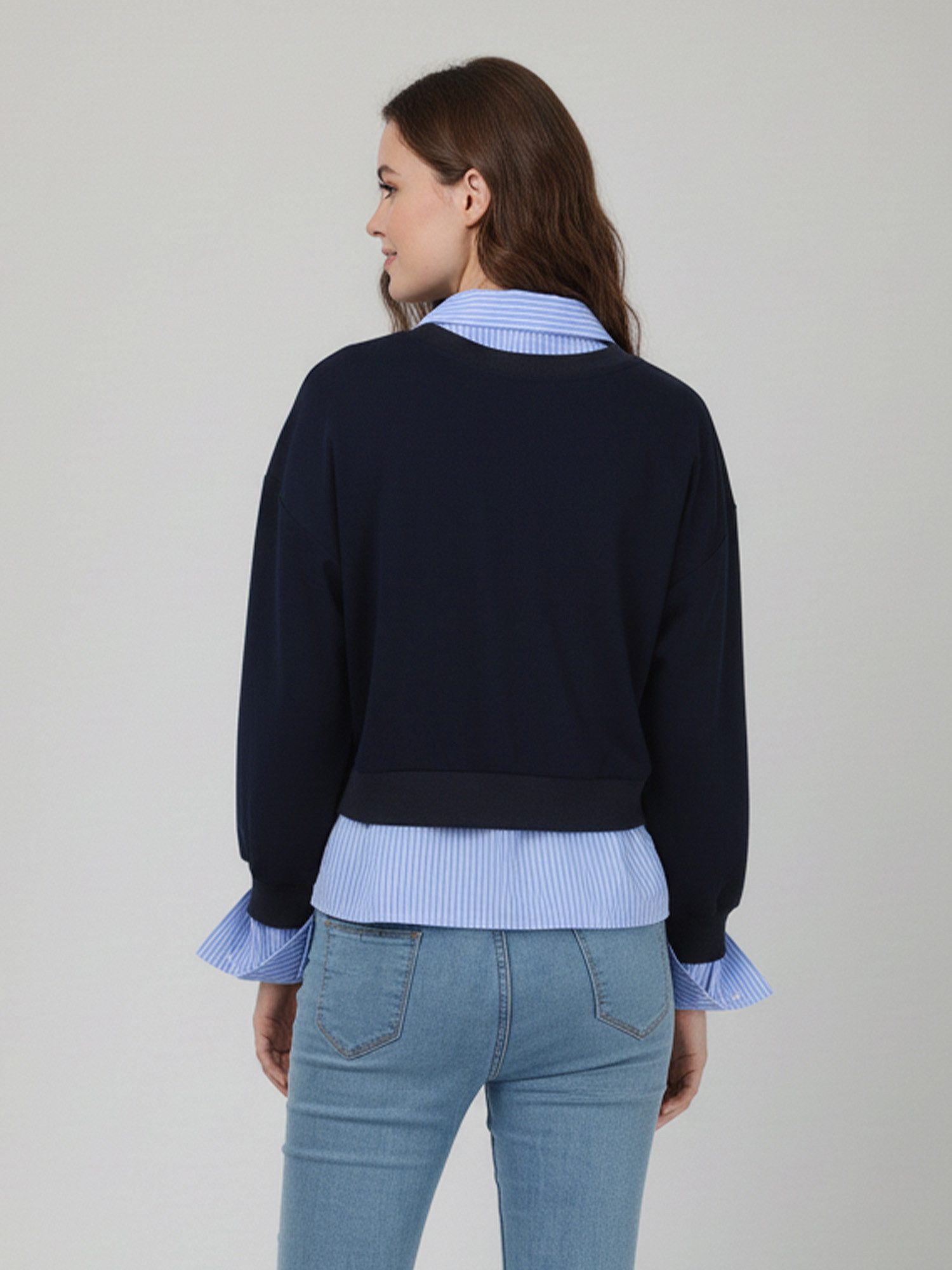 LAPA PLUS 2-in-1-Pullover Lässig Pullover 2-in-1-Top mit Patchwork-Design ( günstig online kaufen