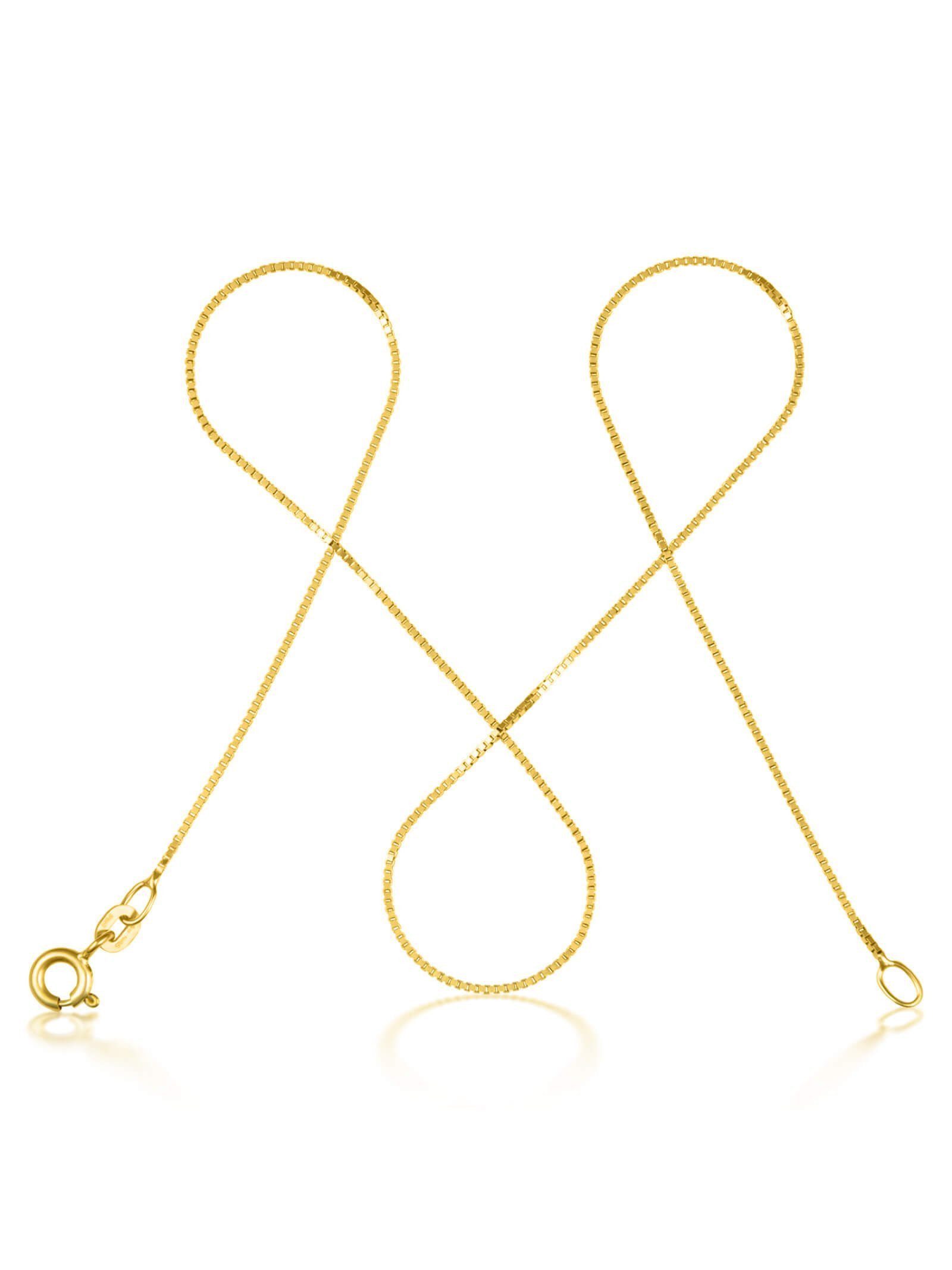 modabilé Goldkette Venezianerkette VENICE 0,7mm 585 Gold (14 Karat), Halskette Damen, Damenkette 36cm dezent, 585er Kette, Made in Germany