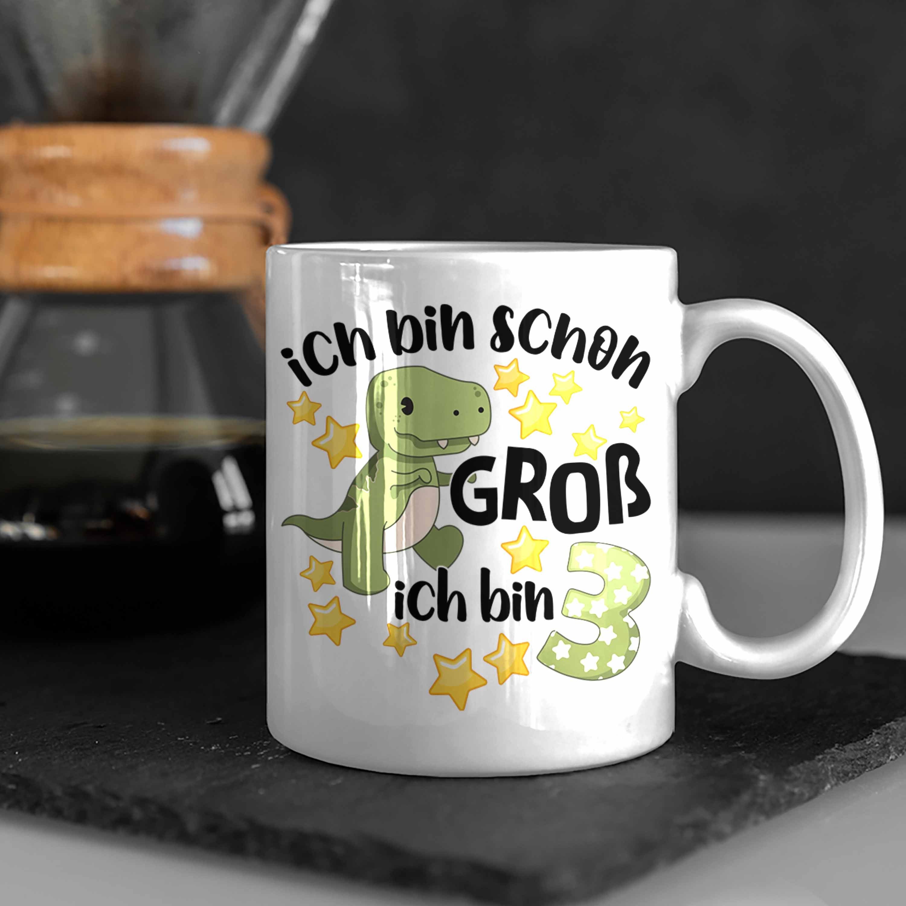 Trendation Tasse Jungen Jungs Weiss Geburtstag Jahre 3 für Tasse - 3. Dinosaurier 3 Trendation Sohn Jungs Geschenk Dino Alt