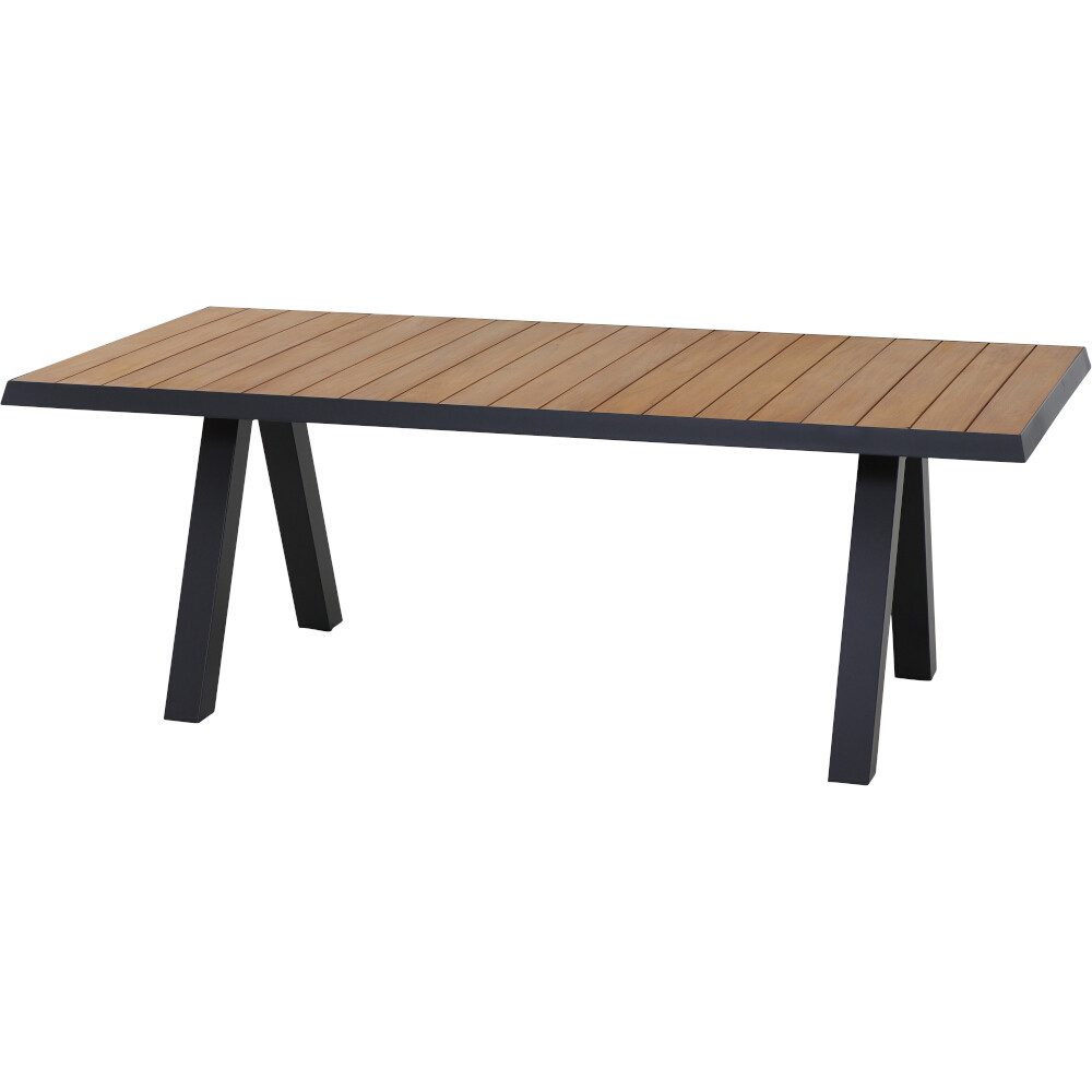 Siena Garden Gartentisch TIRANA Tisch 200x100cm anthrazit/Teak/Aluminium matt anthrazit