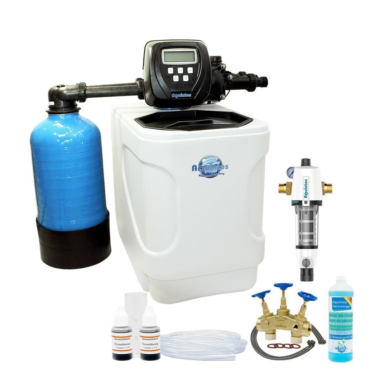 Aquintos Wasseraufbereitung Wasserhahn-Wasserfilter MKC24 TOP- Line Twin Wasserenthärtungsanlage (Pendelverfahren, Set4), Entkalkungsanlage