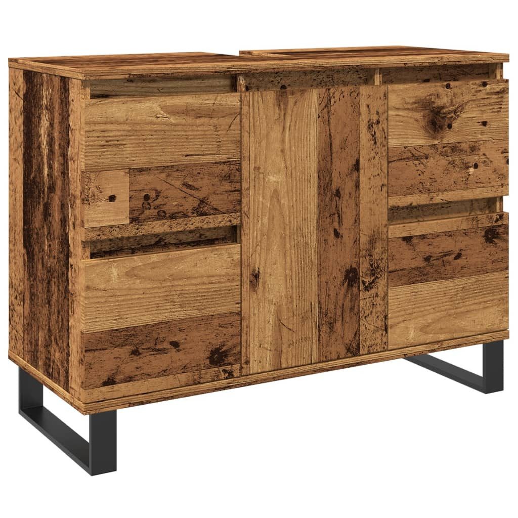 vidaXL Badezimmerspiegelschrank Waschbeckenunterschrank Altholz-Optik 80x33 günstig online kaufen