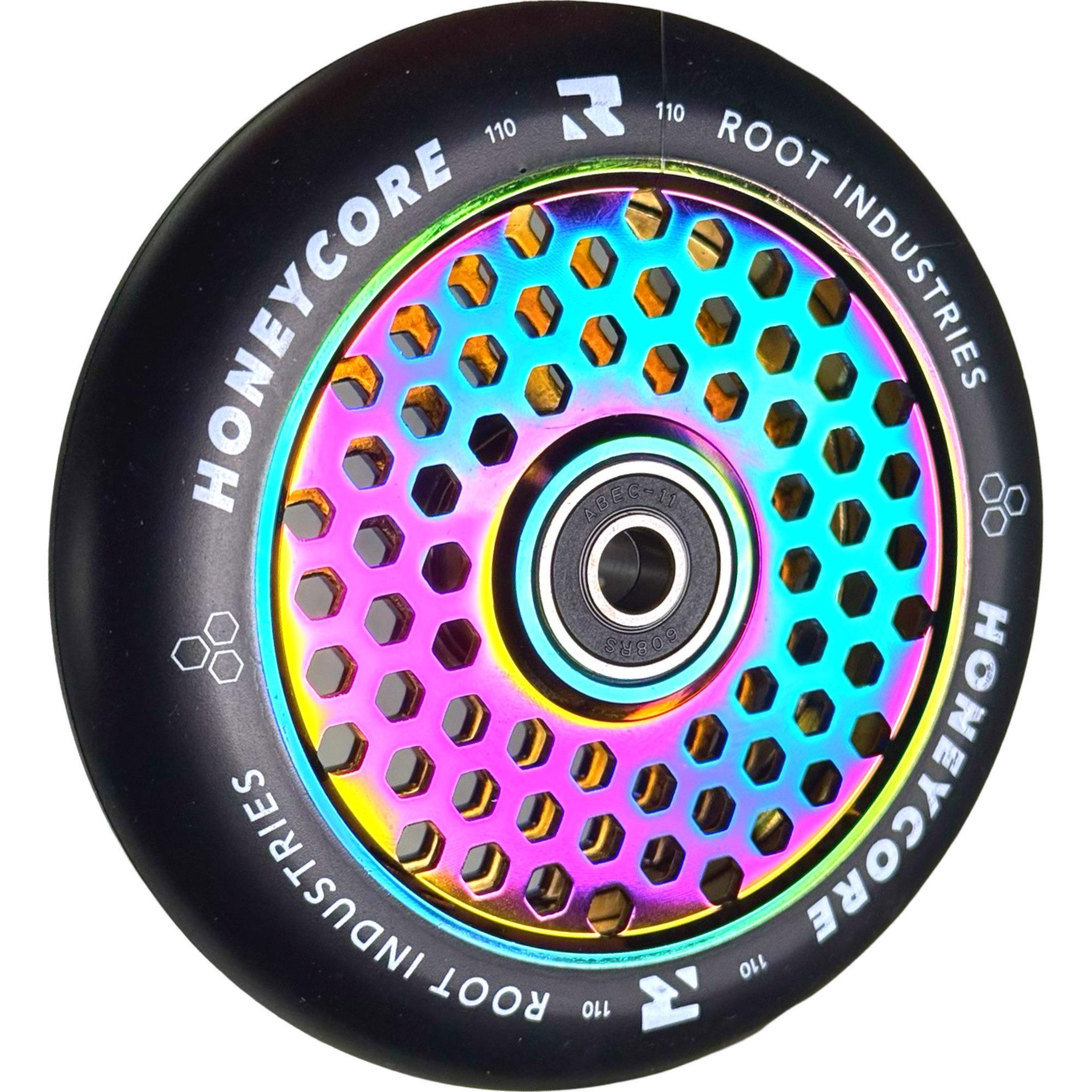 Stuntscooter Root Industries Honeycore Stunt-Scooter Rolle 110mm Neochrom Schwarz