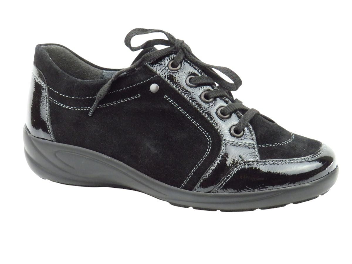 K-Lack/Vel.schwarz Schnürschuh