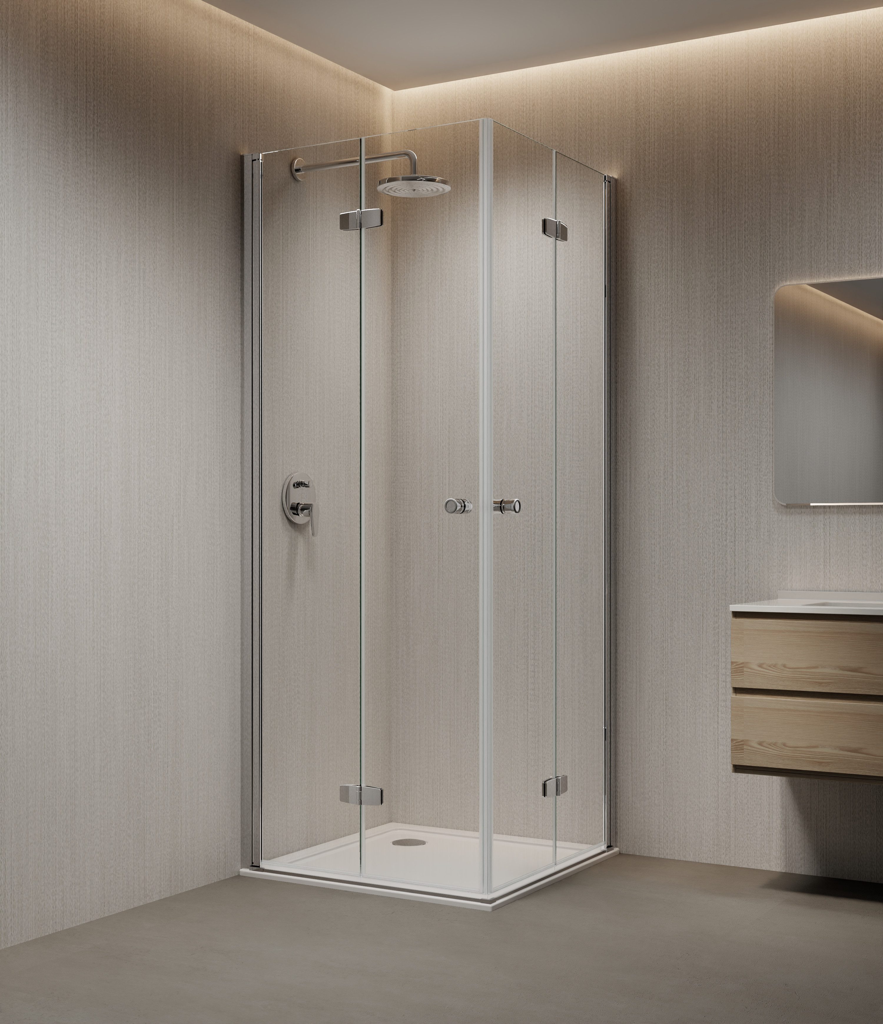 welltime Dusch-Einflügeltür Mixwell, 80x195 cm, Einscheibensicherheitsglas, (1-St., 1 von 2 Teilen für eine Ecklösung) Baukastensystem