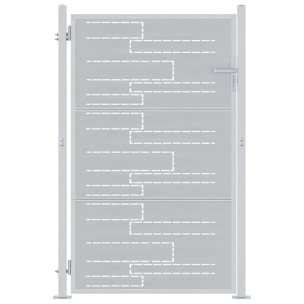 vidaXL Gartentor Gartentor mit Schloss Silber 85 x 120 cm Edelstahl