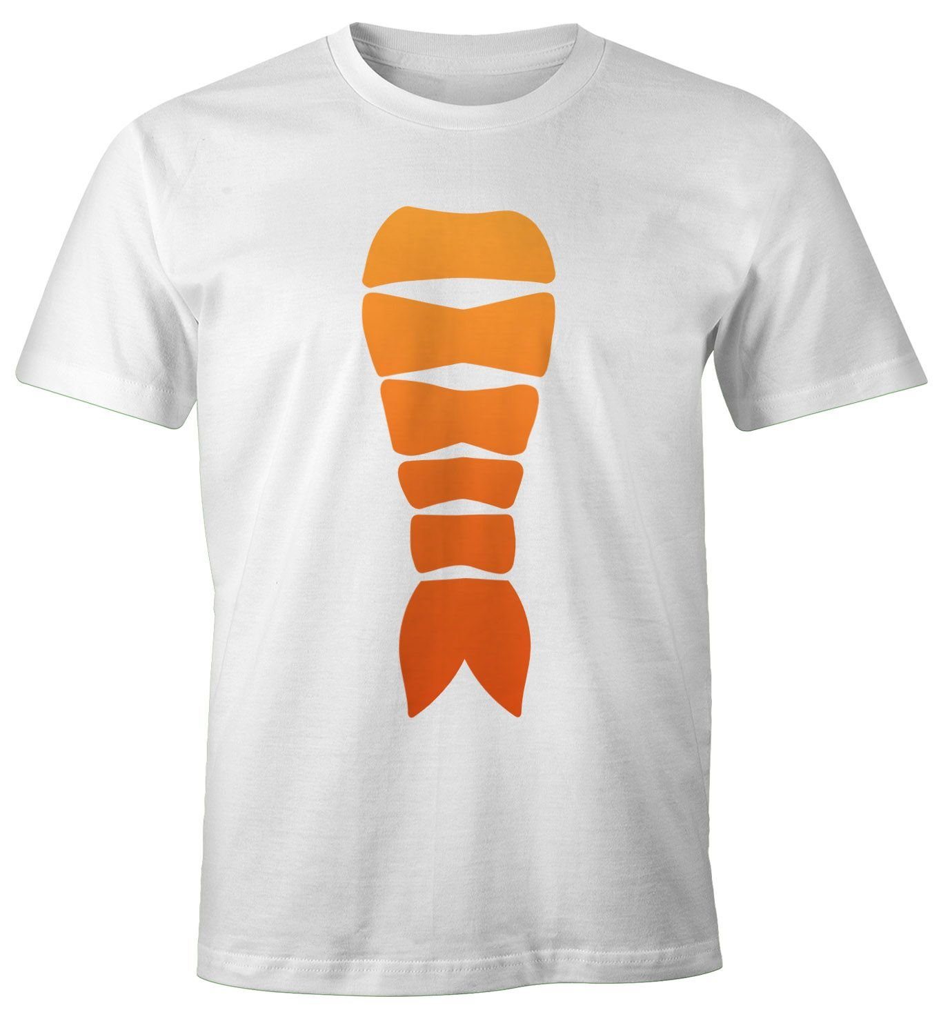 MoonWorks Print-Shirt Herren T-Shirt Sushi Kostüm Fasching Karneval Verkleidung Shrimp Garnele Nigiri Moonworks® mit Print