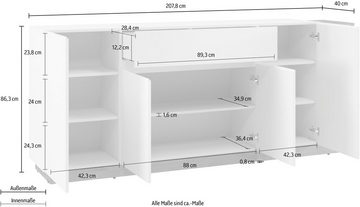 INOSIGN Kommode Bristol, Breite ca. 208 cm