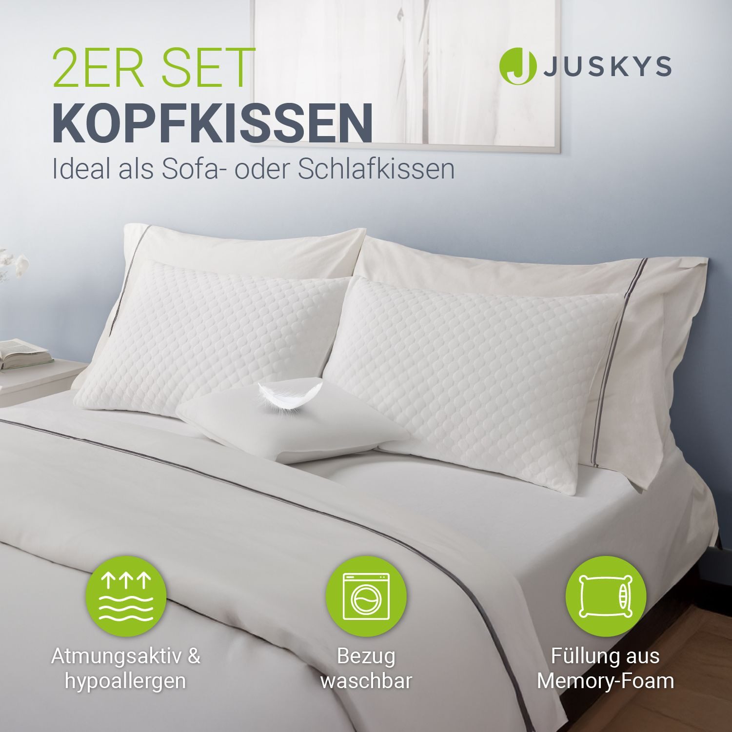 Juskys Kopfkissen, Füllung: 700 g + günstig online kaufen