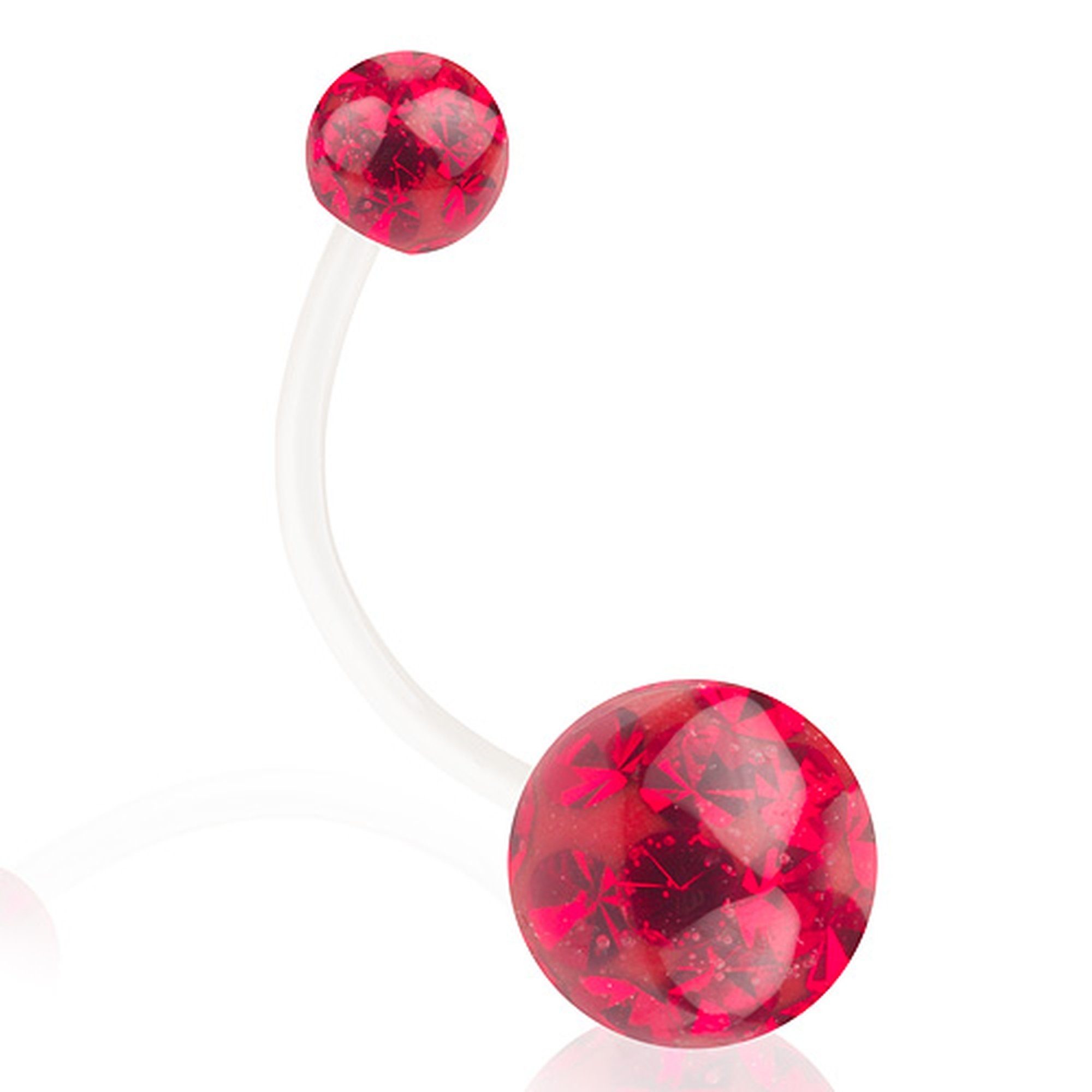 Taffstyle Bauchnabelpiercing Bauchpiercing Ferido Kristall Bioflex Stab Schwangerschaft flexibel (Flexibler Piercingstab mit funkelnder Ferido Kristallkugeln perfekt als Geschenk)