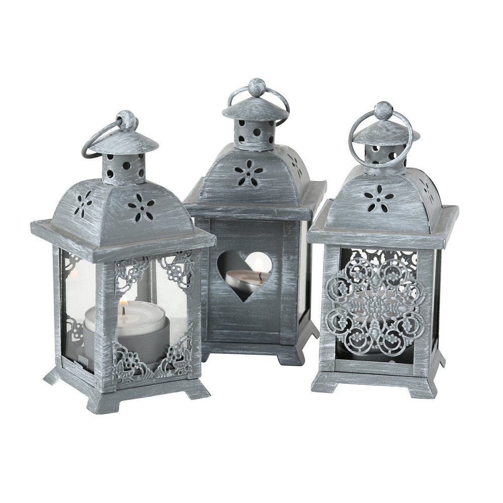 BOLTZE GRUPPE GmbH Kerzenlaterne Kerzenlaterne Paulina H/B/L 14/5/5cm grau günstig online kaufen