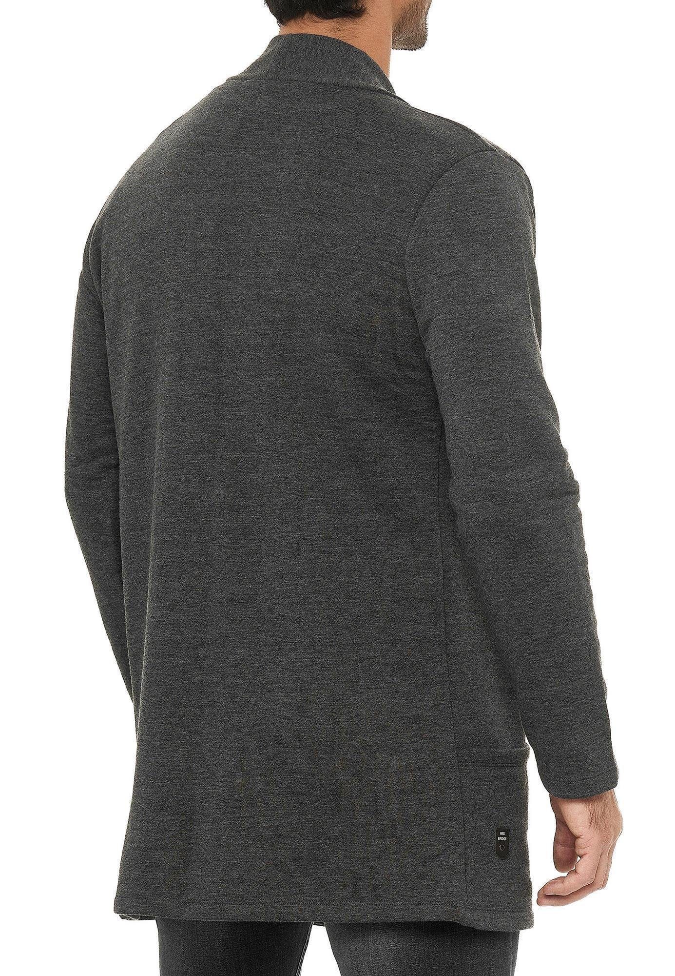 RedBridge Cardigan Red Bridge Herren Cardigan Jacke Sweat-Jacke Sakko Long Cut hochwertig