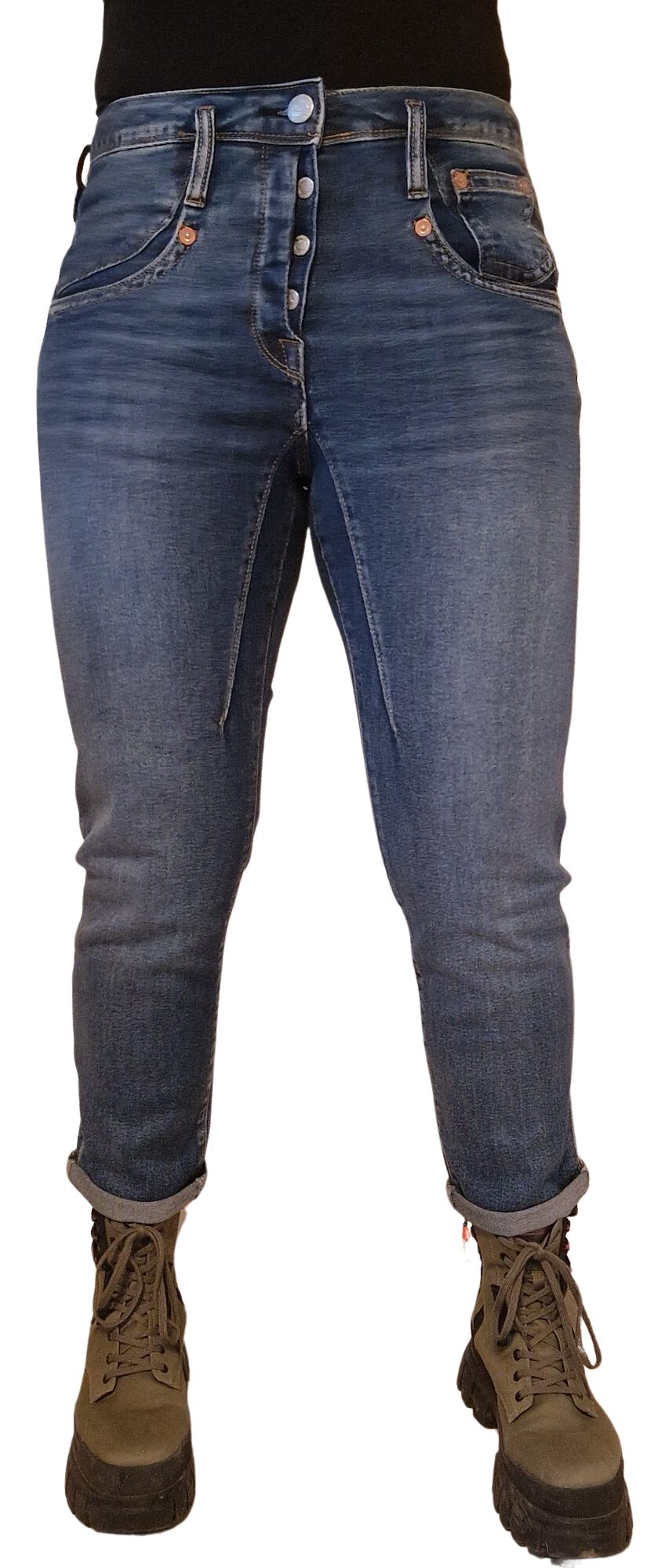 Herrlicher 7/8-Jeans "Shyra Cropped Denim Comfort", mit halb verdeckter Kno günstig online kaufen