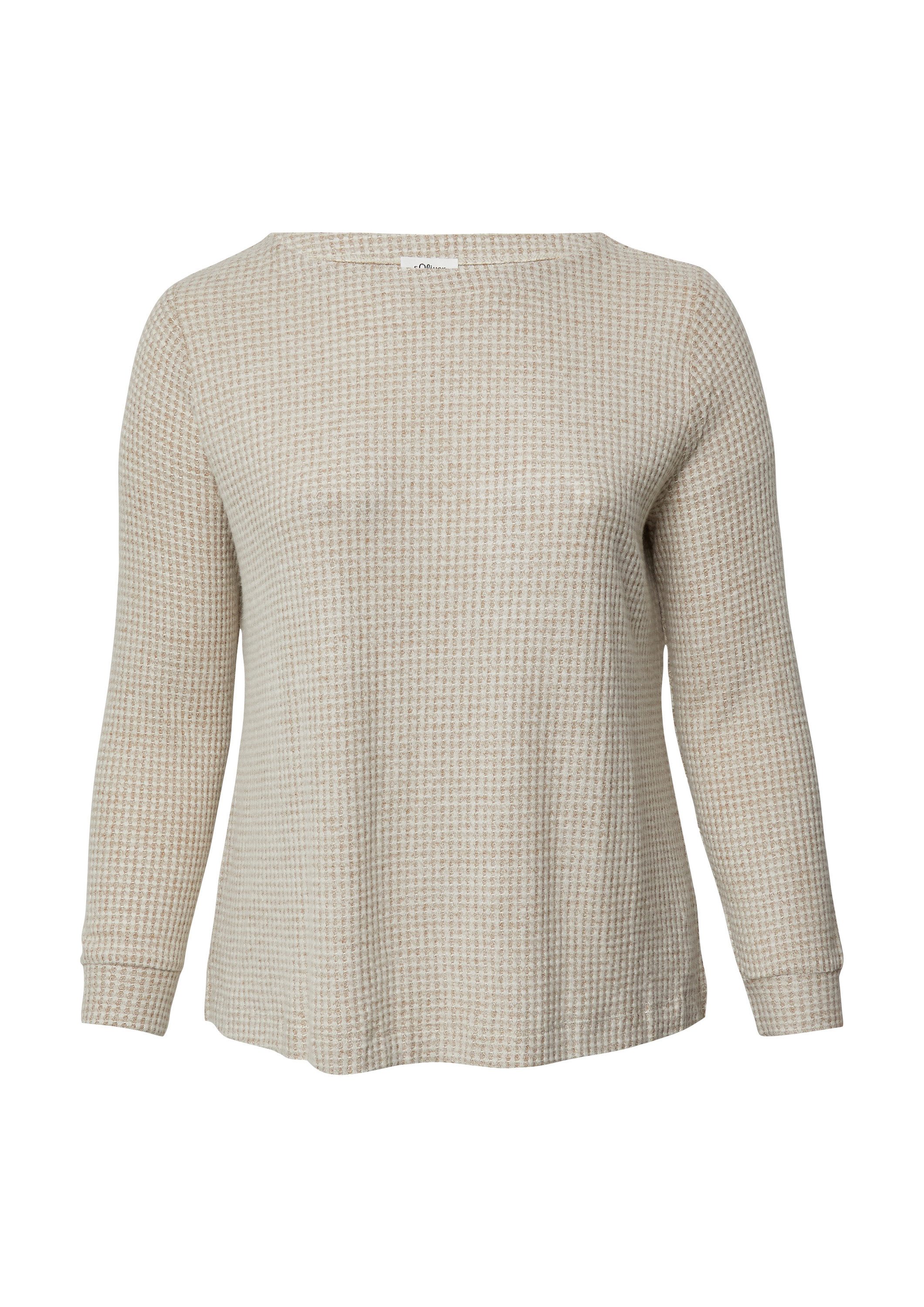 s.Oliver Langarmshirt T-Shirt Relaxed Fit Shirt mit langen Ärmeln und U-Boo günstig online kaufen