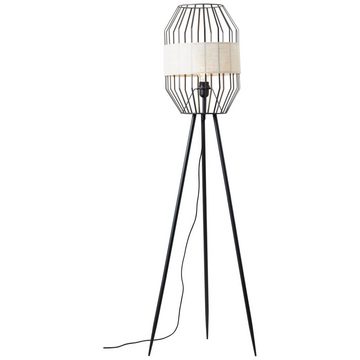 Lightbox Stehlampe, ohne Leuchtmittel, Dreibein-Lampe, 134 x 45 cm, E27, Metall/Textil, schwarz/natur