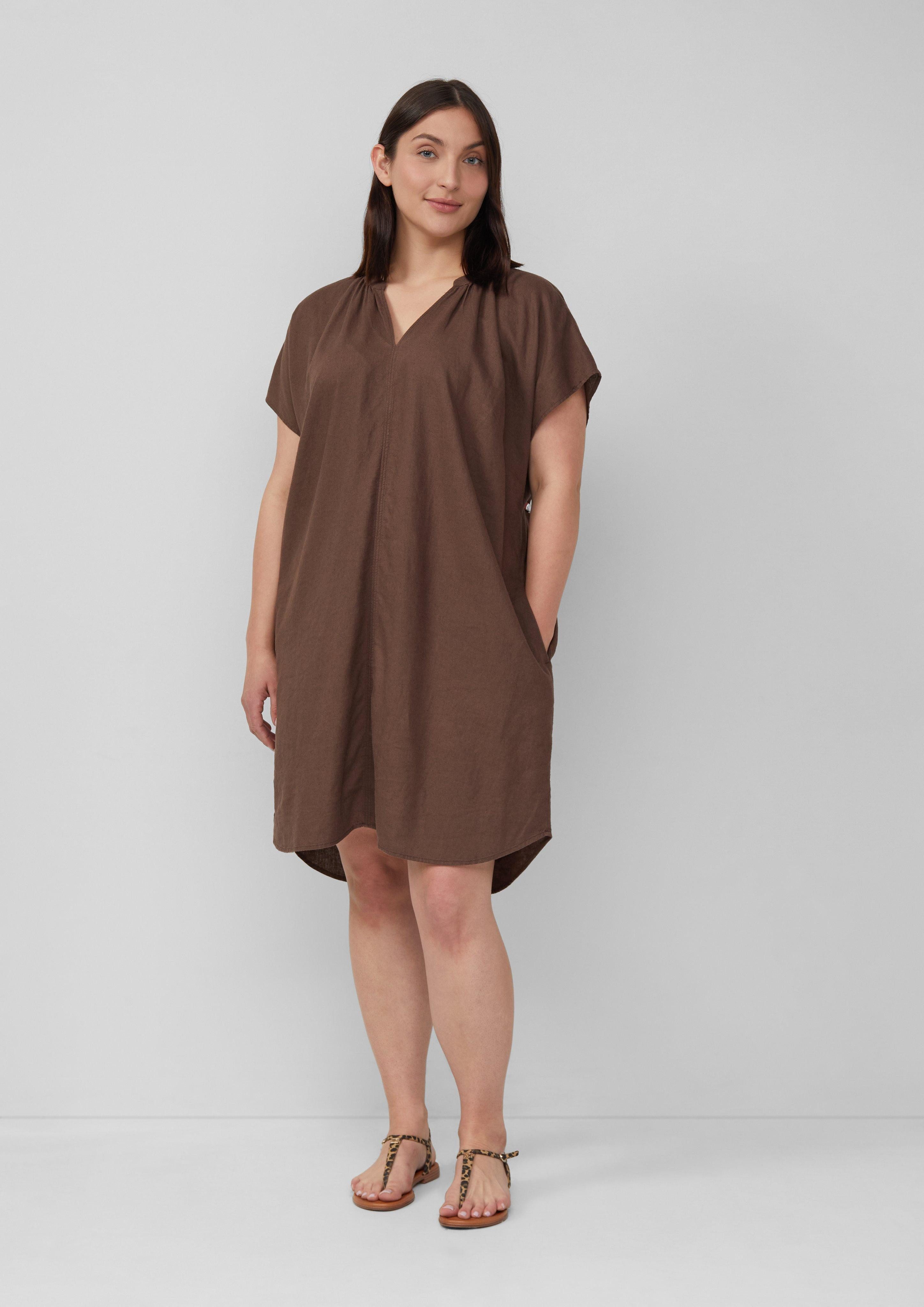 s.Oliver Blusenkleid Midi-Kleid aus Leinenmix mit günstig online kaufen