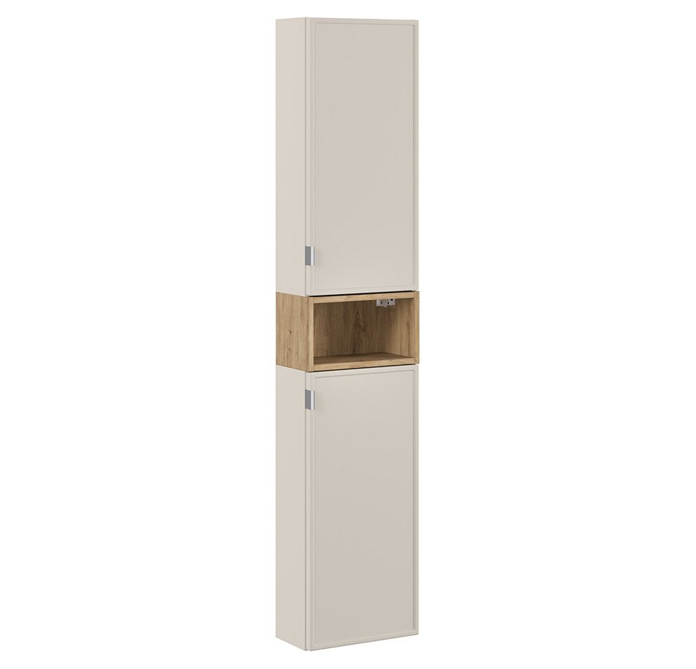 Lomadox Hochschrank BIBIONE-56 in kaschmir und Eiche, 35 cm breit