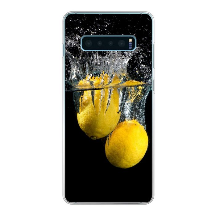 MuchoWow Handyhülle Zitrone - Frucht - Stilleben - Wasser - Gelb Phone Case Handyhülle Samsung Galaxy S10+ Silikon Schutzhülle
