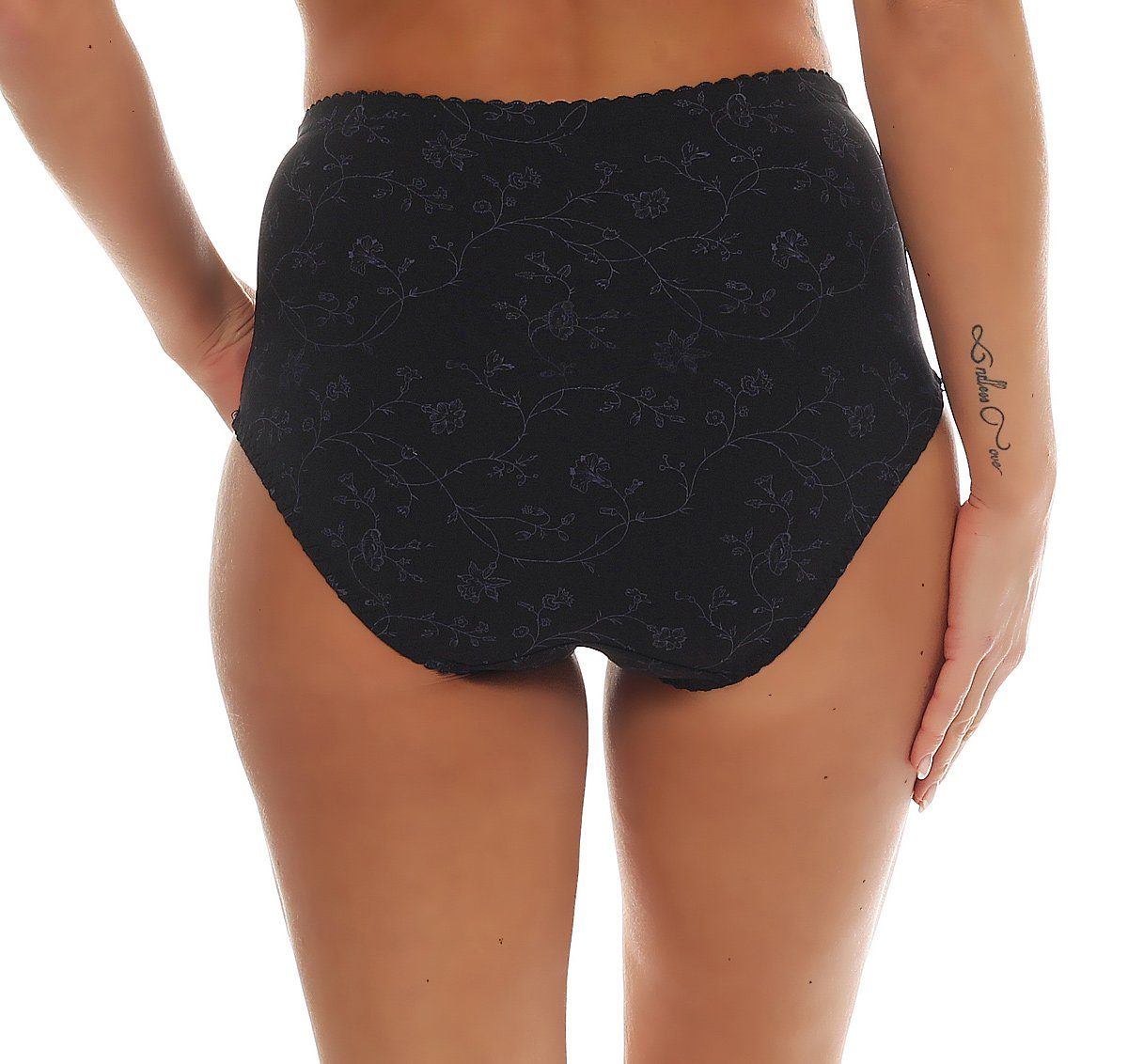 Cocain underwear Taillenslip Damen Allovermotiv Shape-Effekt kleine (Spar-Pack, Leichter 2-St) Schleife Microfaser schwarz Slip