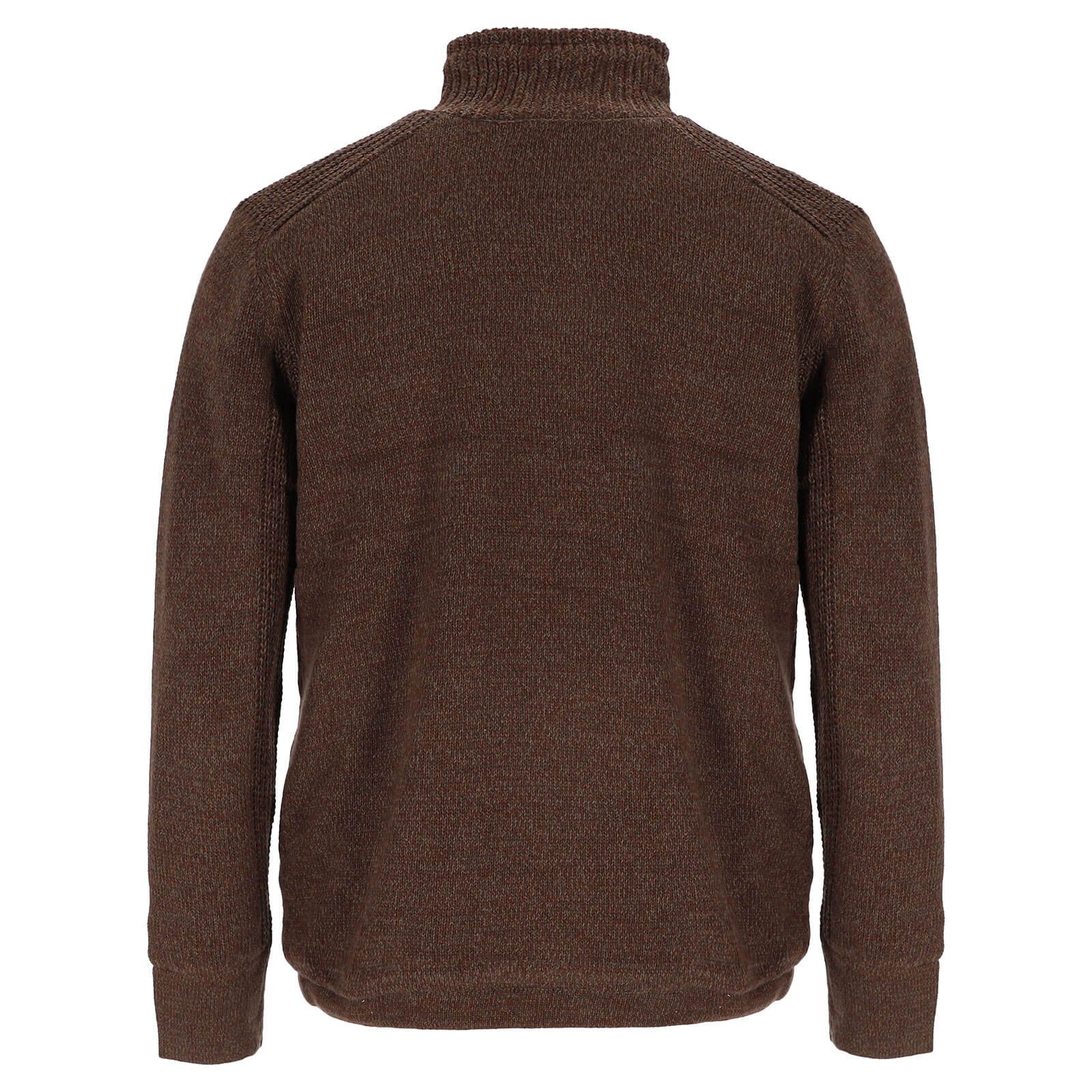 River Creek Strickjacke 62486 Herren Strickjacke mit Stehkragen & Teddyfutter - Jacke Melange-Optik