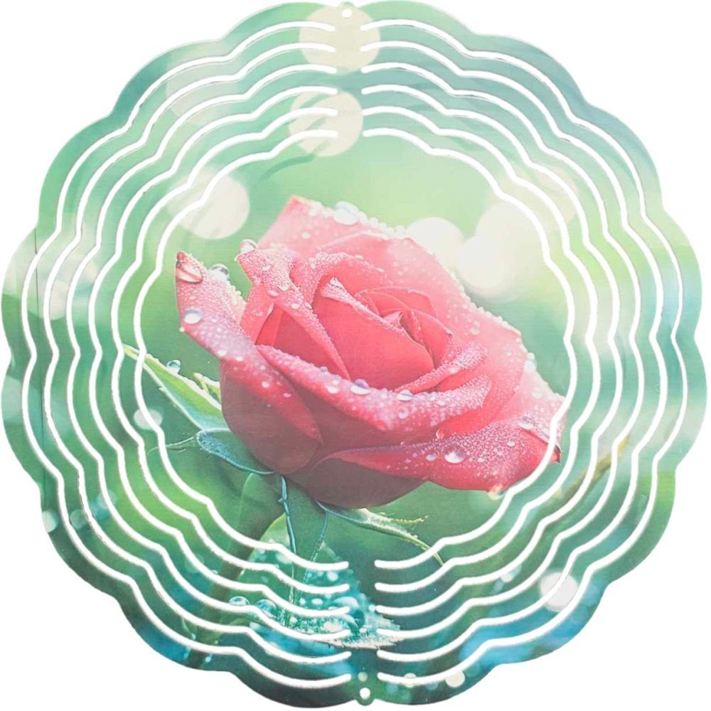 Ladreas Windspiel Edelstahl 3D Windspiel Windspinner 20cm Rose 3 WI378