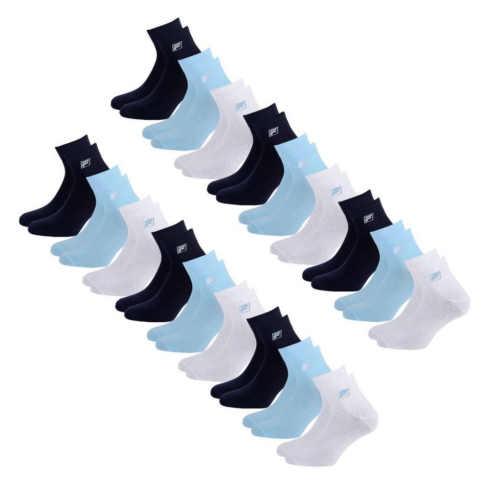 Fila Sportsocken Quarter Socken (18-Paar) mit elastischem Piquebund