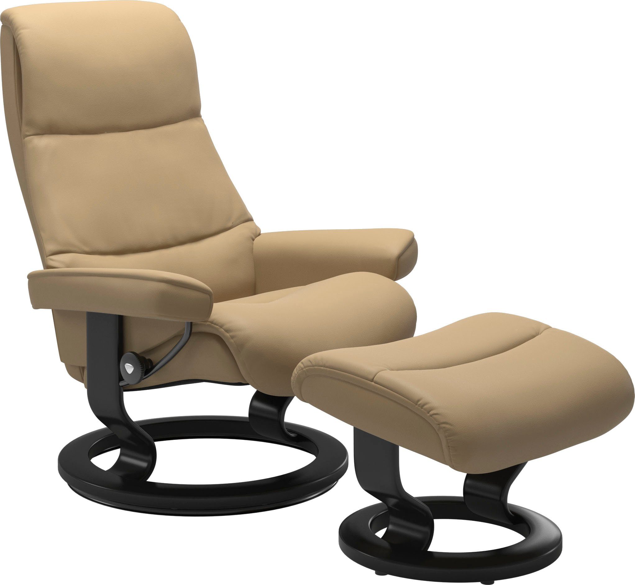 Stressless® Relaxsessel View (Set, Relaxsessel mit Hocker), mit Classic Base, Größe M,Gestell Schwarz