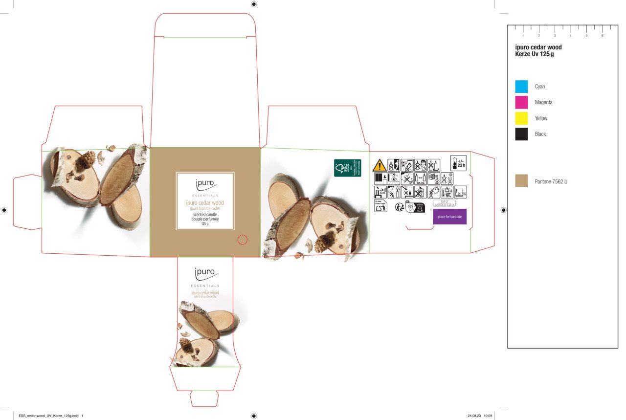 IPURO Duftkerze ipuro ESSENTIALS Duftkerze Cedar Wood 125 g günstig online kaufen