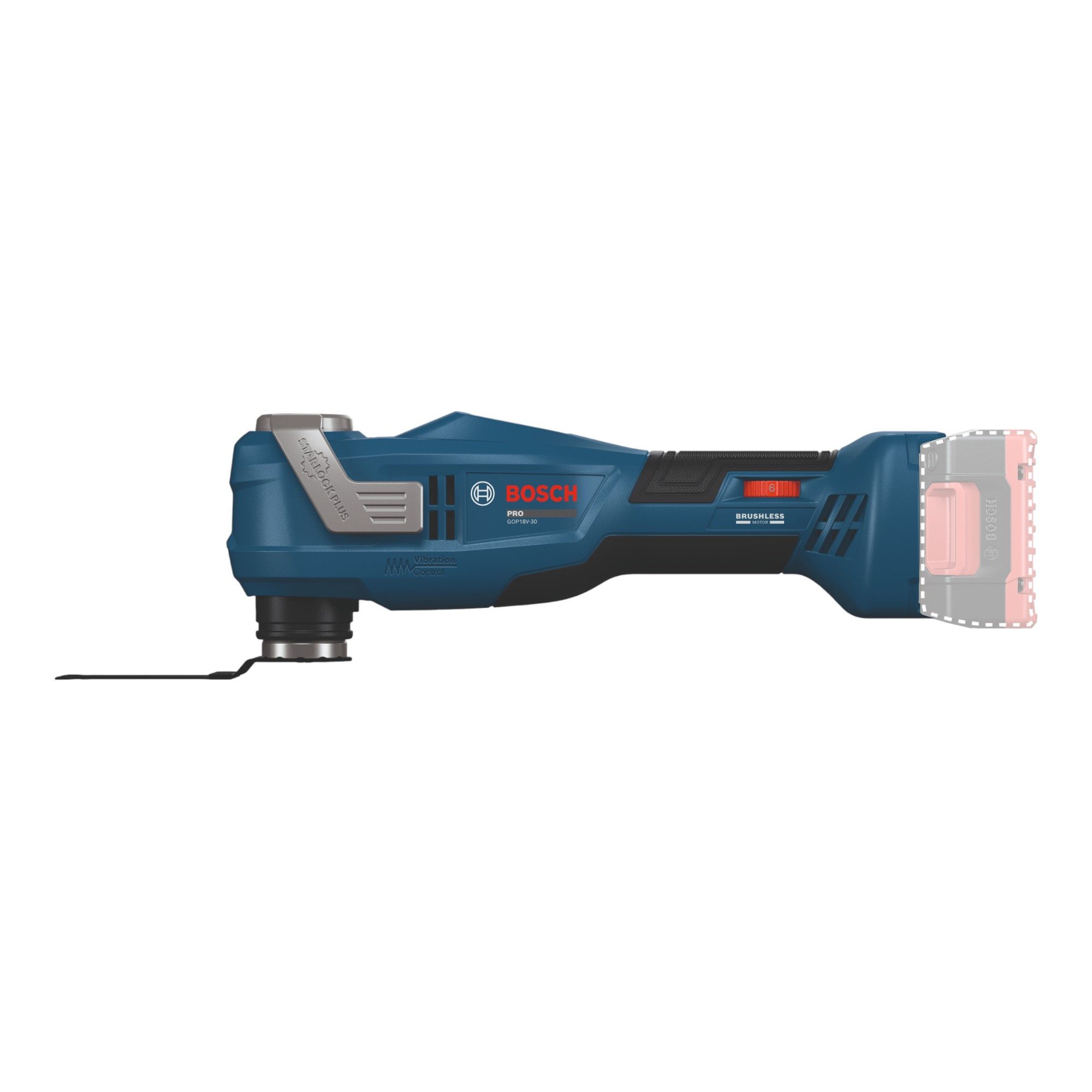 Bosch Professional Akku-Multifunktionswerkzeug GOP 18V-30 Multifunktionswerkzeug 18V Brushless (06018G3001) + L-Boxx