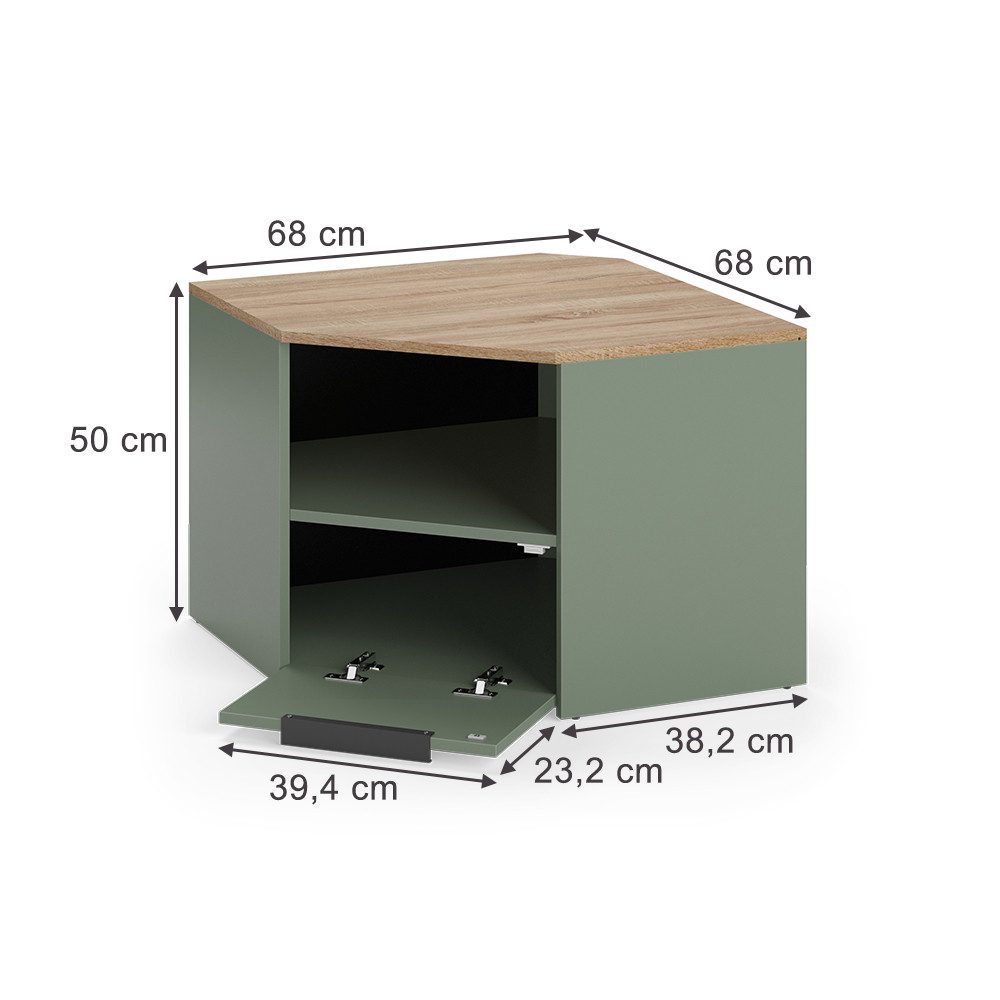 Vicco Lowboard Wido, Grün/Sonoma, 68 x 50 cm (1 St)
