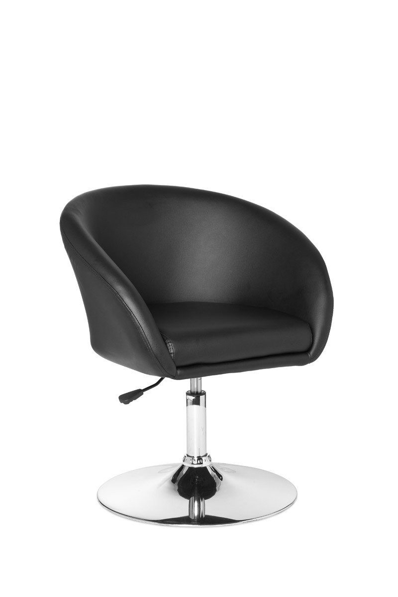 KADIMA DESIGN Loungesessel LIFT Chill-Sessel - Retro-Stil mit verstellbarer Sitzhöhe, Armlehnen, Drehbar, Höhenverstellbar Schwarz | Schwarz | Schwarz
