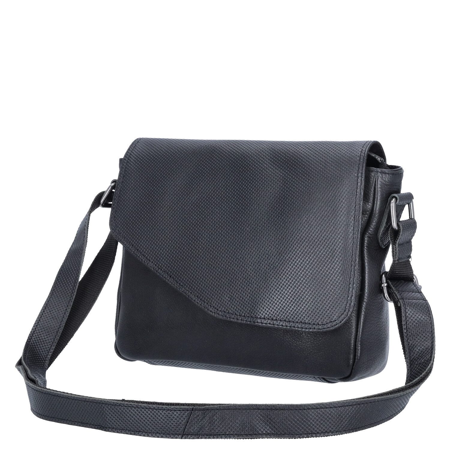 Umhängetasche The Skandinavian Brand Damen Leder Umhängetasche Black